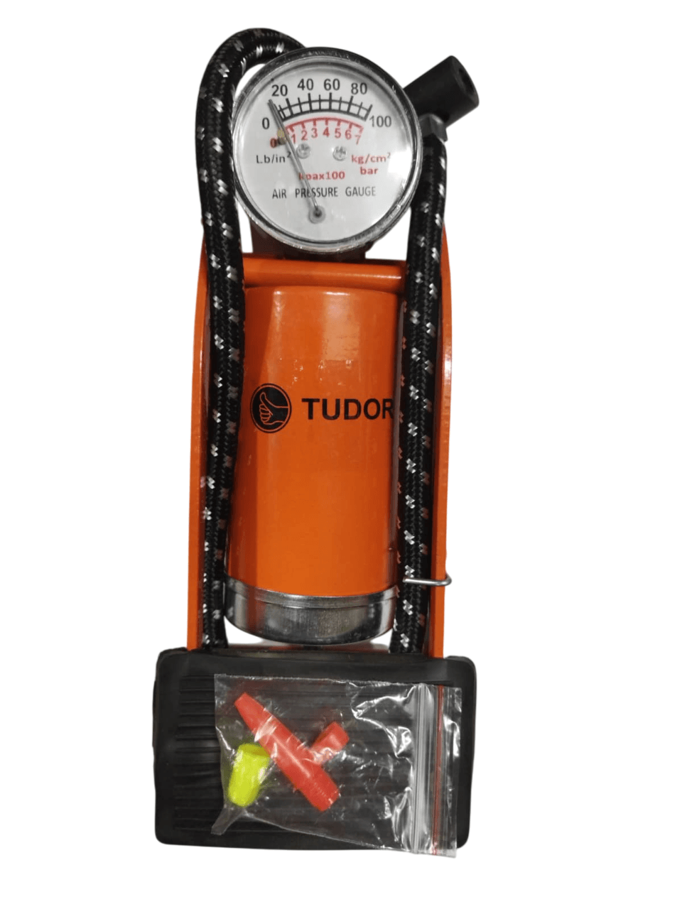 Tudor Bisiklet Motosiklet Göstergeli Ayak Pompası Top Pompası Lastik Pompası 55x110 İnce Piston