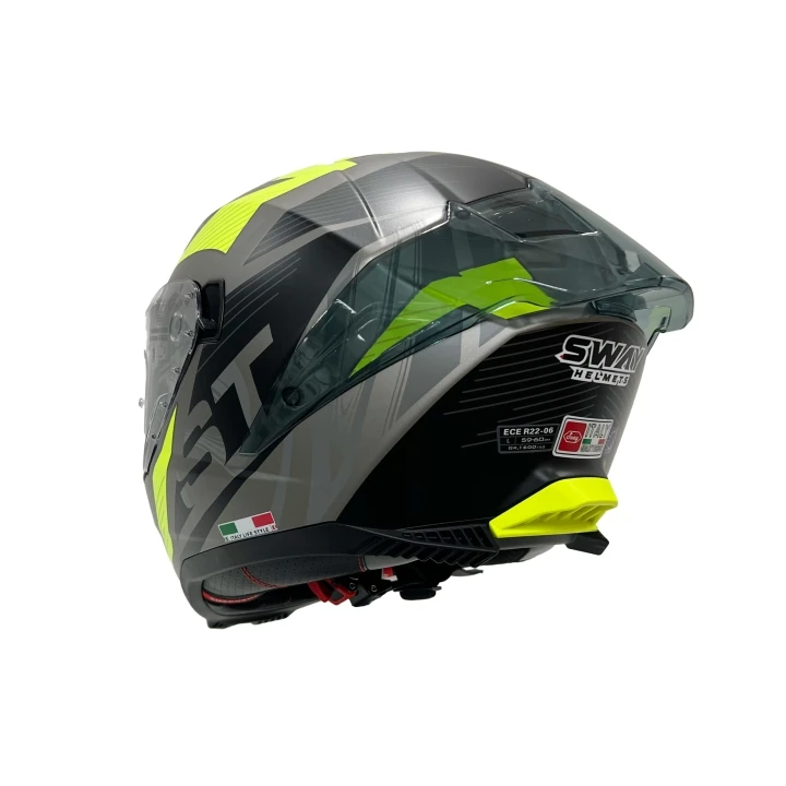 Sway 865 St Titanyum - Sarı Kask Vizörlü Motosiklet Kaskı
