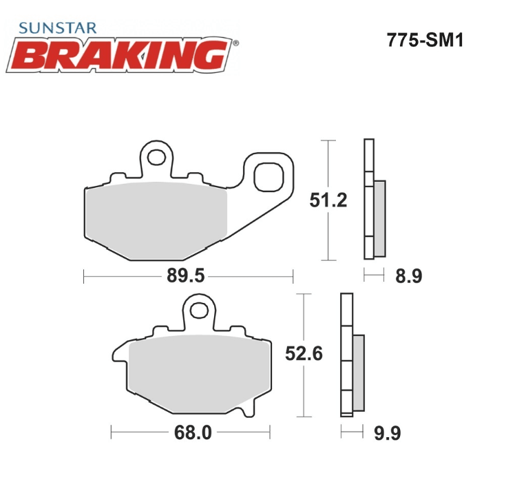 Braking Kawasaki Zx6 Zx10 Z1000 Yarı Metalik Arka Fren Balatası (775SM1)