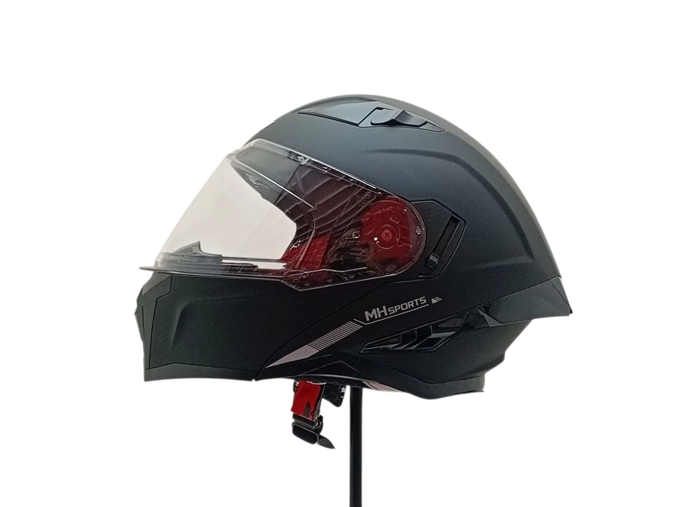 MH 928 Çene Açılır Mat Siyah Kask Vizörlü Motosiklet Kaskı