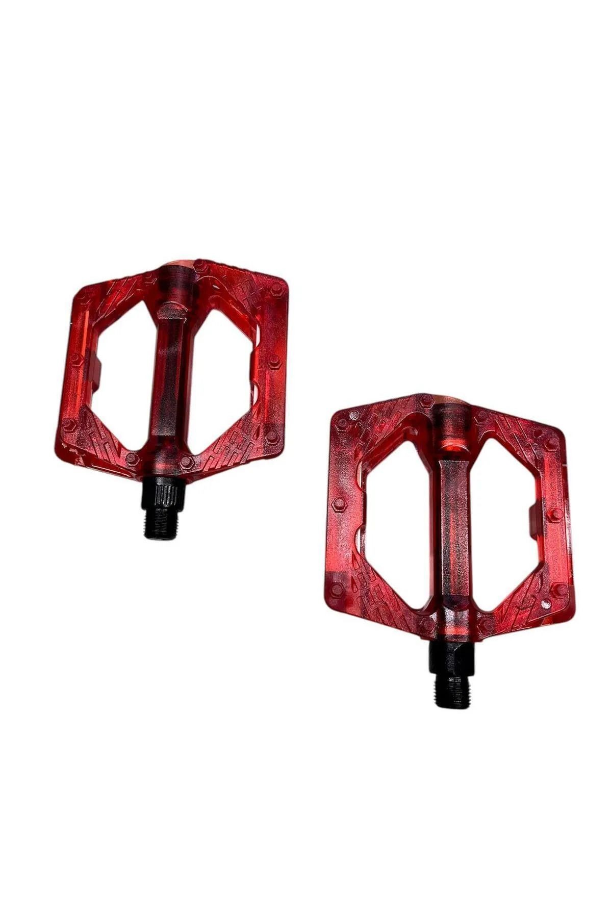 ŞEFFAF RENKLİ PLATFORM GENİŞ PEDAL REFLEKTÖRLÜ - kırmızı
