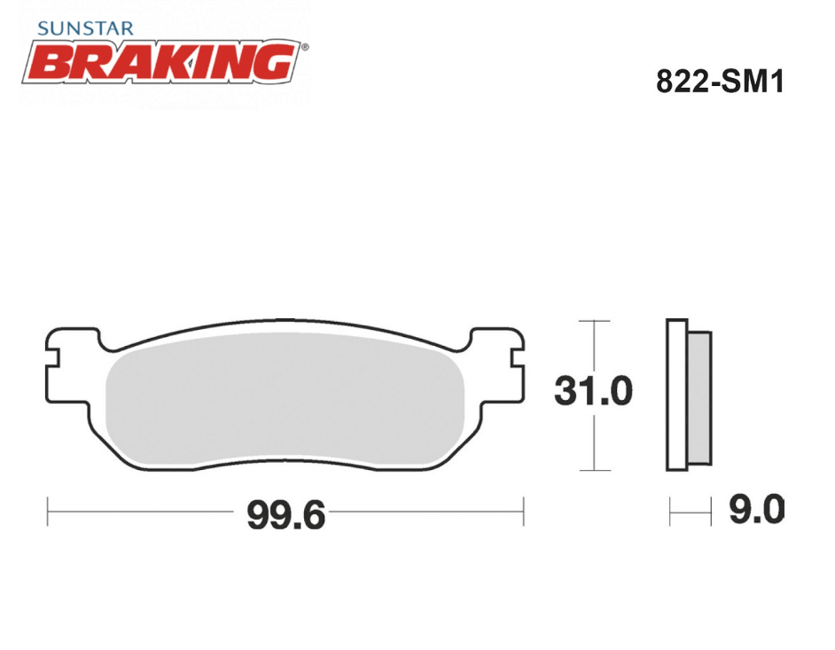 Braking Yamaha Yzf R1 1000 Yarı Metalik Arka Fren Balatası (2002-2003) (822SM1)