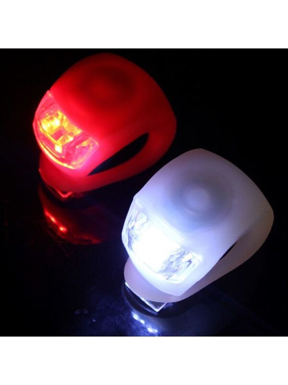 Bisiklet Silikon Led Lamba Ön-Arka Set Kırmızı-Beyaz