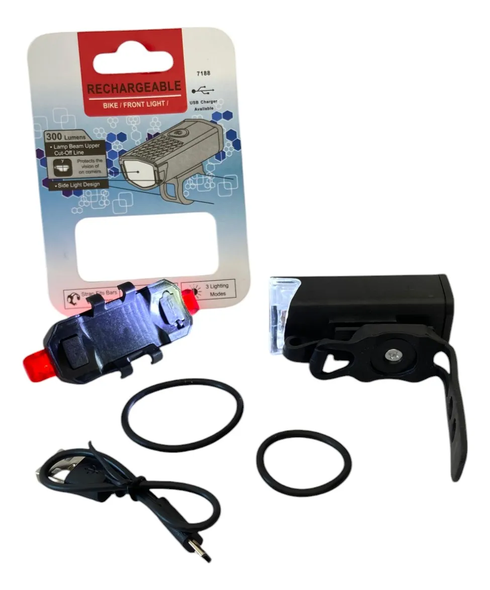 Usb Şarjlı Bisiklet Ön-Arka Far Stop Lambası Seti