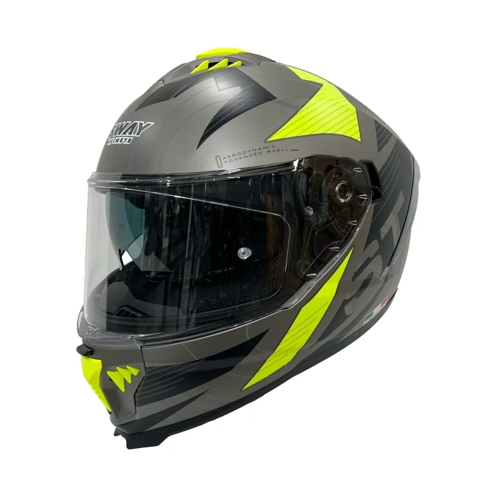 Sway 865 St Titanyum - Sarı Kask Vizörlü Motosiklet Kaskı