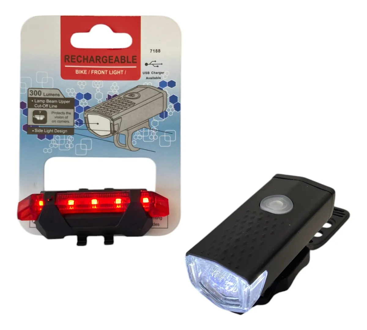 Usb Şarjlı Bisiklet Ön-Arka Far Stop Lambası Seti