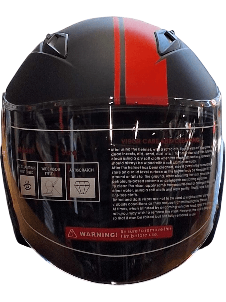 Jiekai Yarım Kask X2 Red Güneş Vizörlü