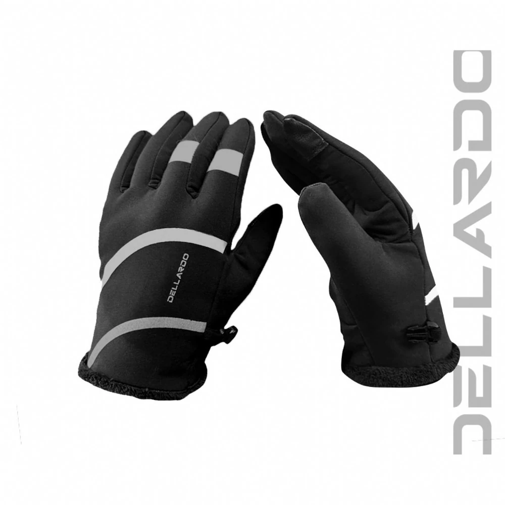 Motosiklet Kışlık Eldiven Softshell Siyah Dellardo