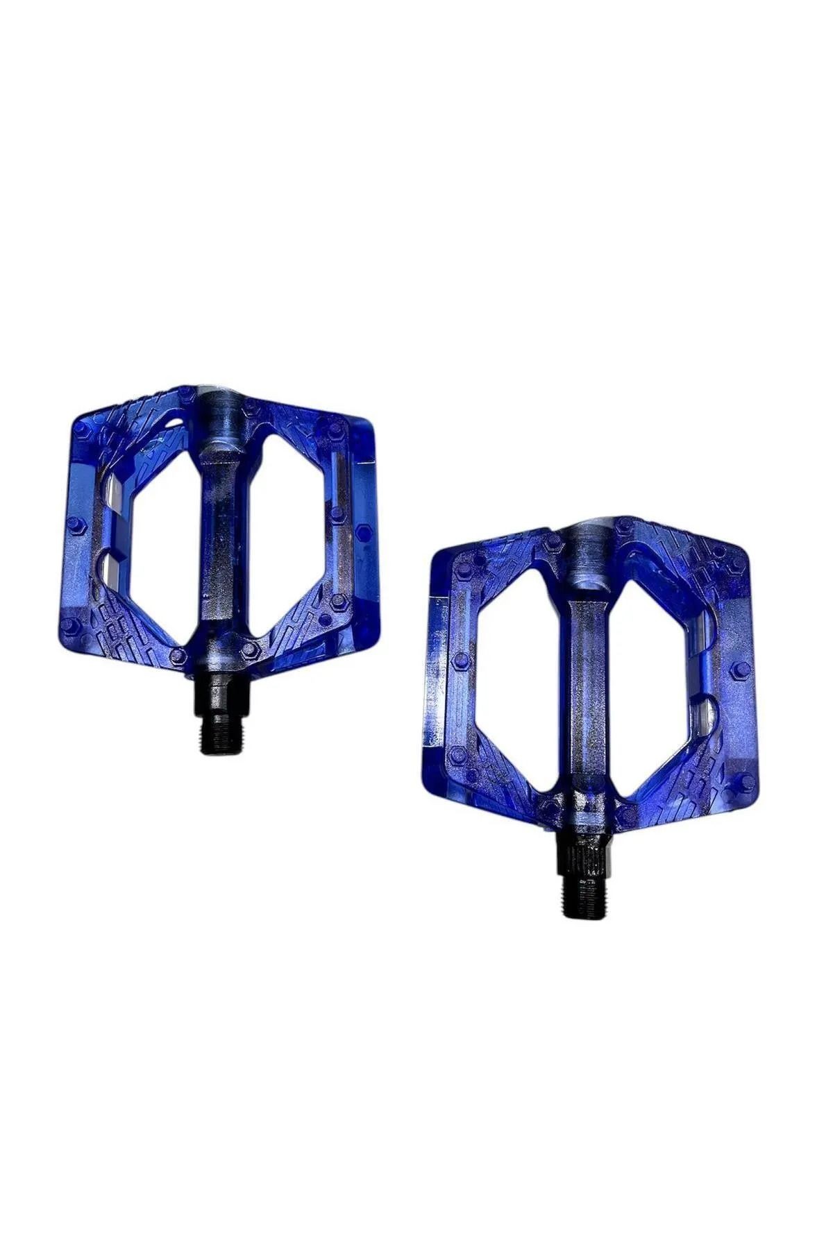 ŞEFFAF RENKLİ PLATFORM GENİŞ PEDAL REFLEKTÖRLÜ - mavi