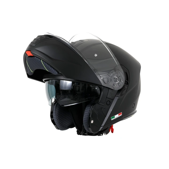 Sway 917 Çene Açılır Mat Siyah Kask Vizörlü Motosiklet Kaskı