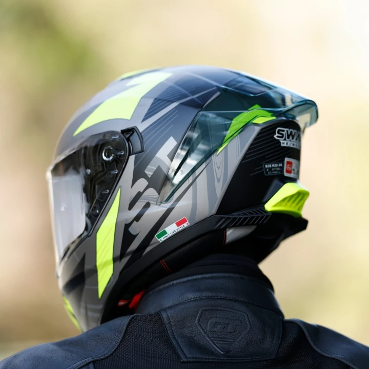 Sway 865 St Titanyum - Sarı Kask Vizörlü Motosiklet Kaskı