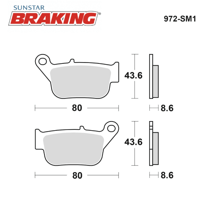 Braking Yarı Metalik Arka Fren Balatası Yamaha Xmax 250 (Abs'li Model) (2014-2017) (972SM1)