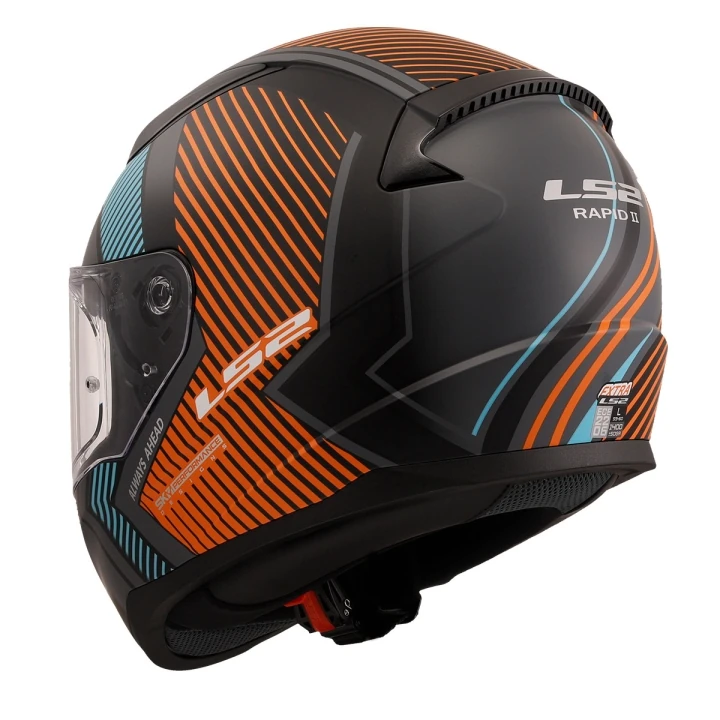 Ls2 Rapid 2 Extra Mat Gri - Neon Turuncu Kask Motosiklet Kaskı
