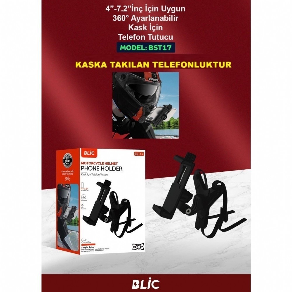 Telefon Tutacağı Kaska Takılan Model BST12