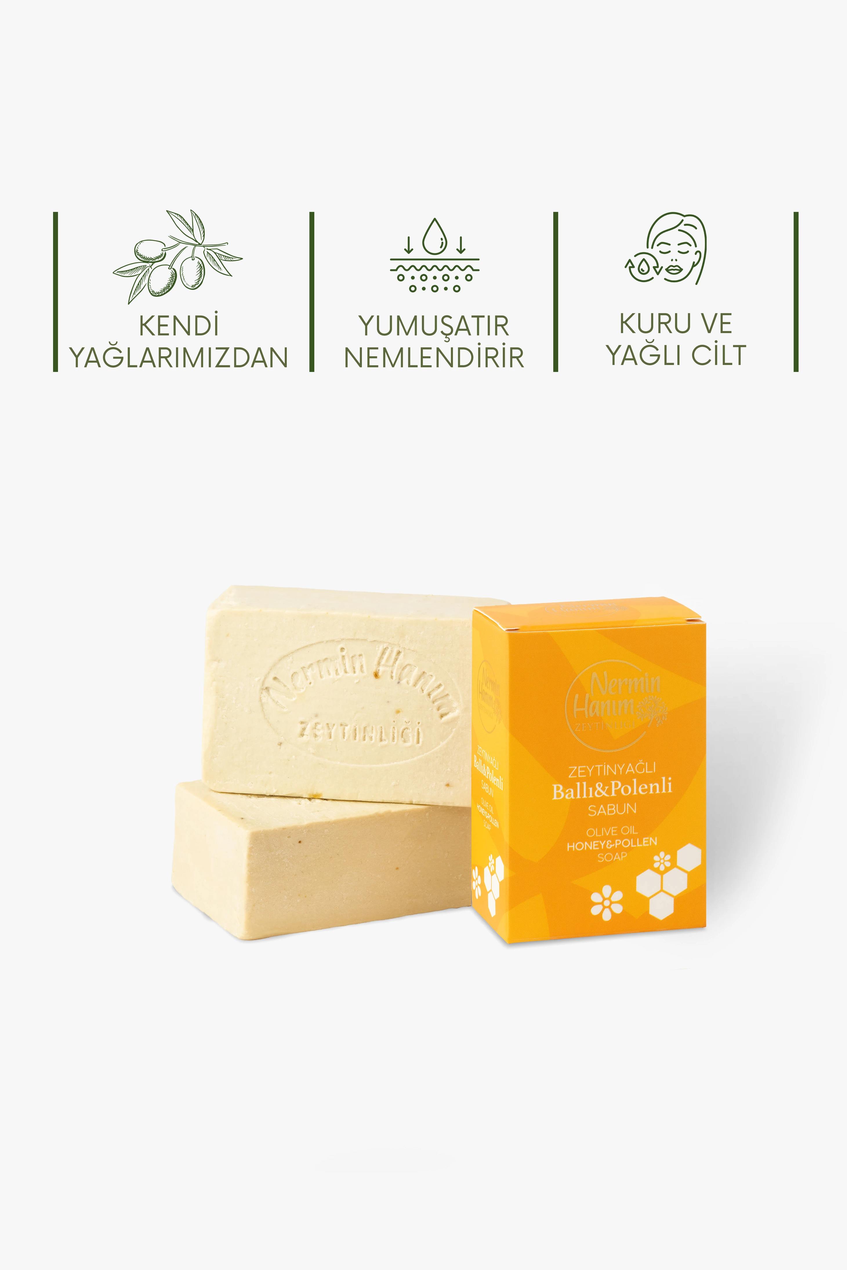 Zeytinyağı Sabun - Ballı Polenli (170gr)