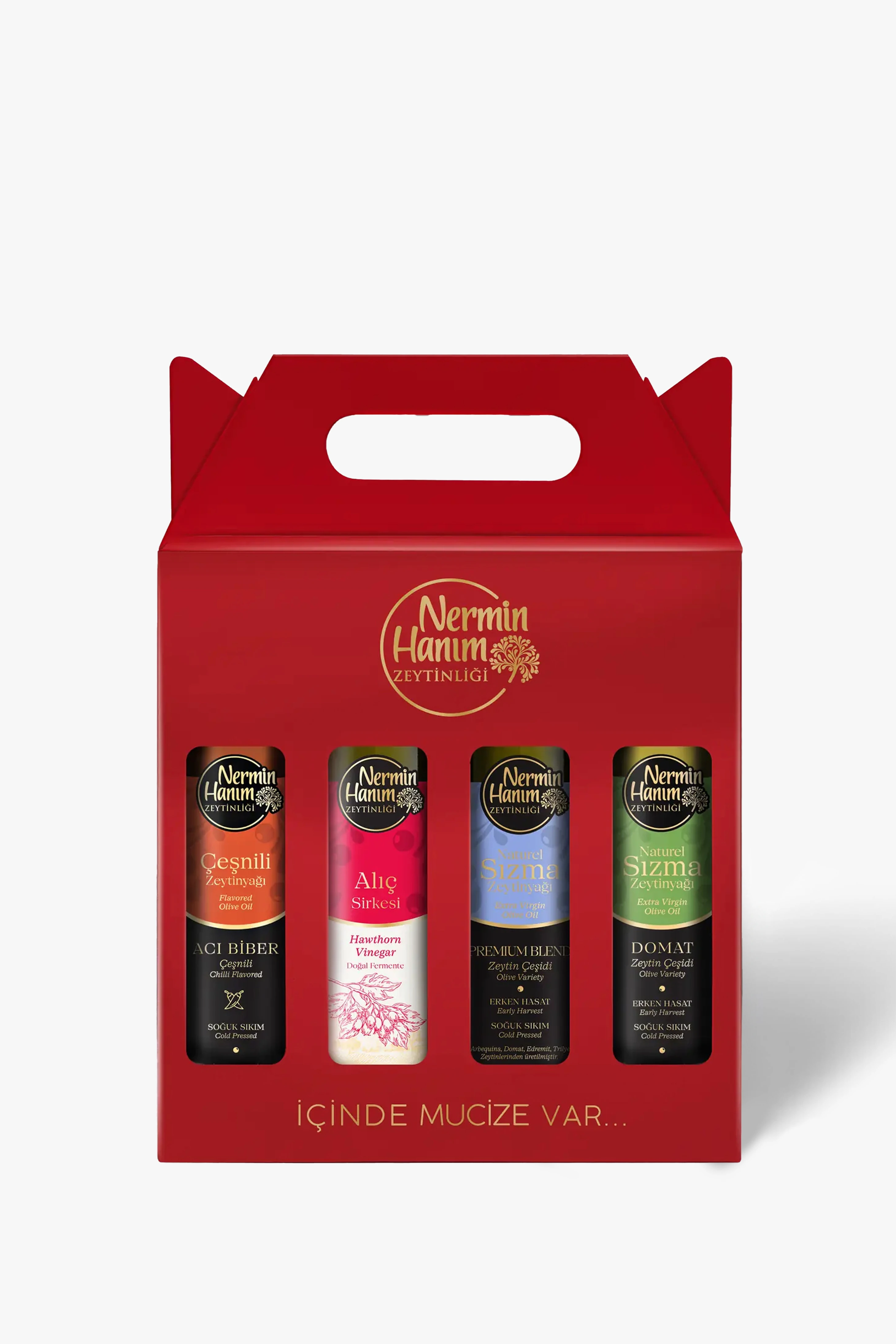 Hediye Seti (4x250 ml) (Acı Biber Çeşnili - Alıç Sirkesi - Blend - Domat)