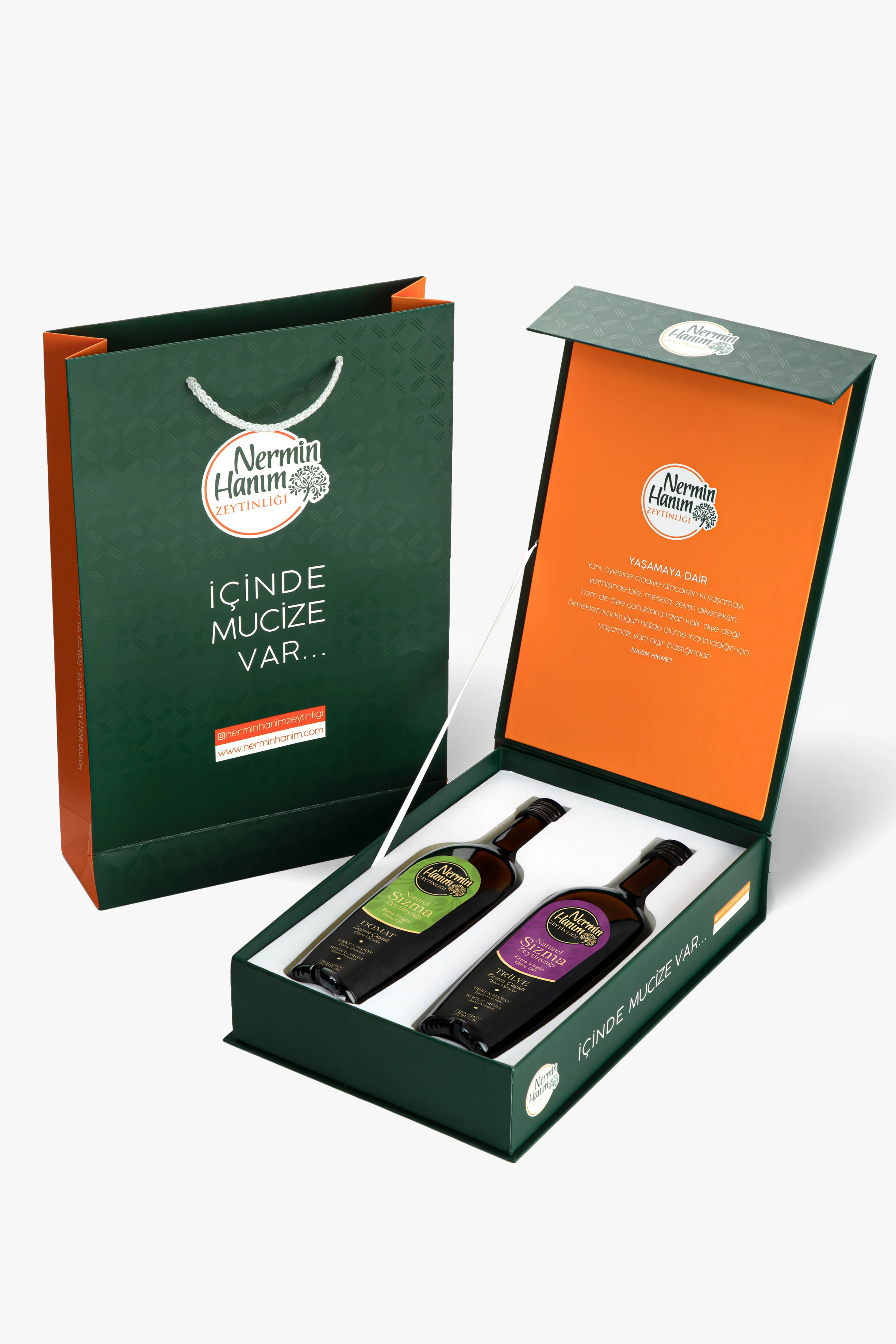 Hediye Kutulu - Domat ve Trilye Erken Hasat Zeytinyağı (2x500ml)