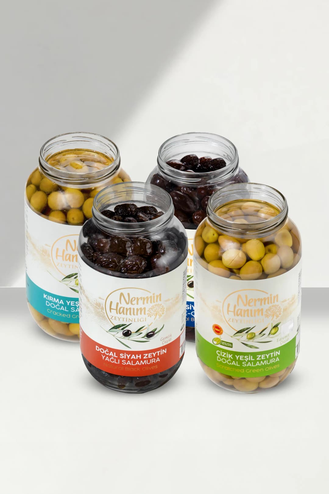 4'lü Doğal Zeytin Tadım Seti (4x650gr)