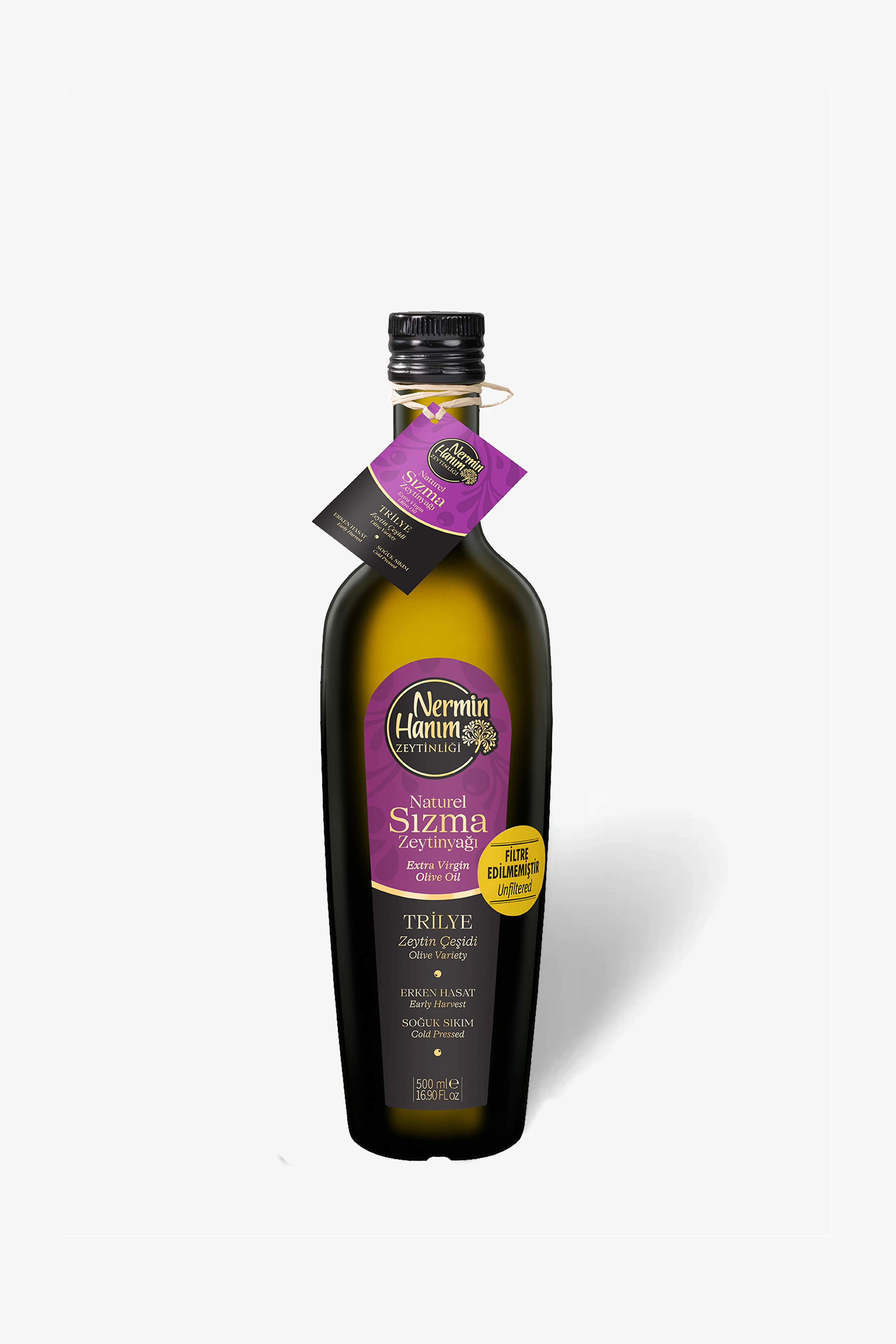 Trilye - Filtresiz Erken Hasat Soğuk Sıkım Zeytinyağı N.(500 ml)