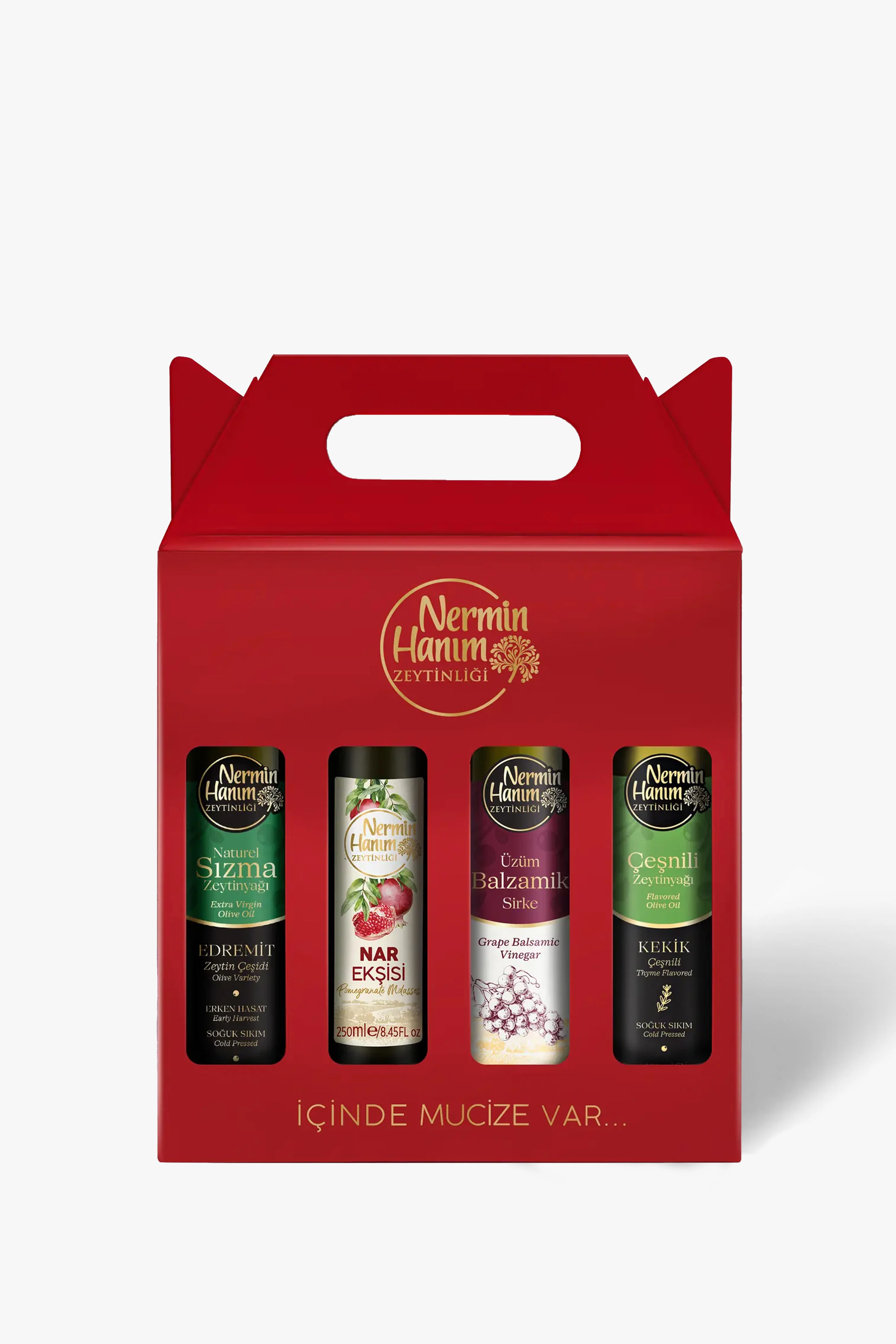 Hediye Seti (4x250 ml) (Edremit - Nar Ekşisi - Balzamik Sirke - Kekik Çeşnili)
