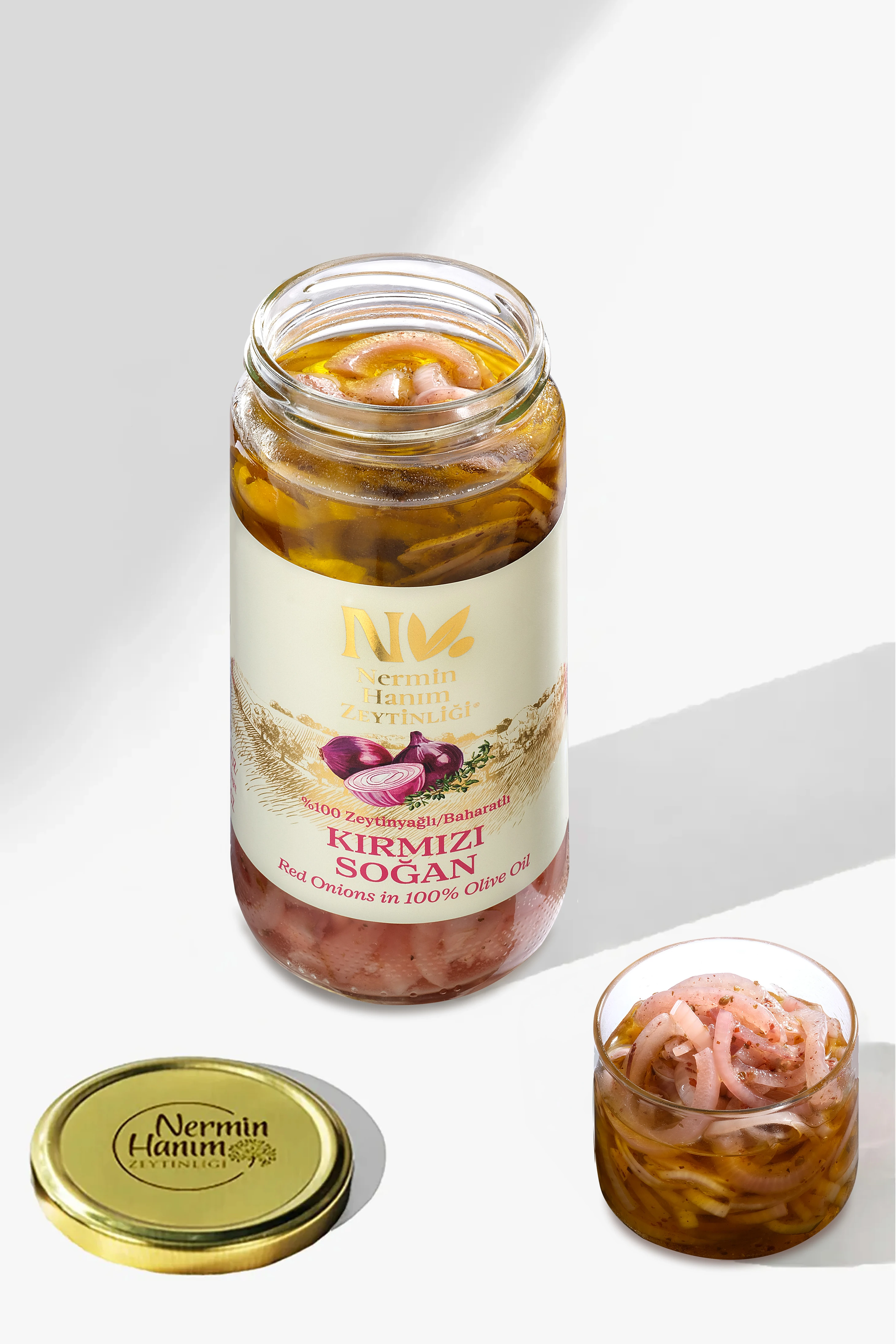 %100 Zeytinyağlı Baharatlı Kırmızı Soğan (375gr)