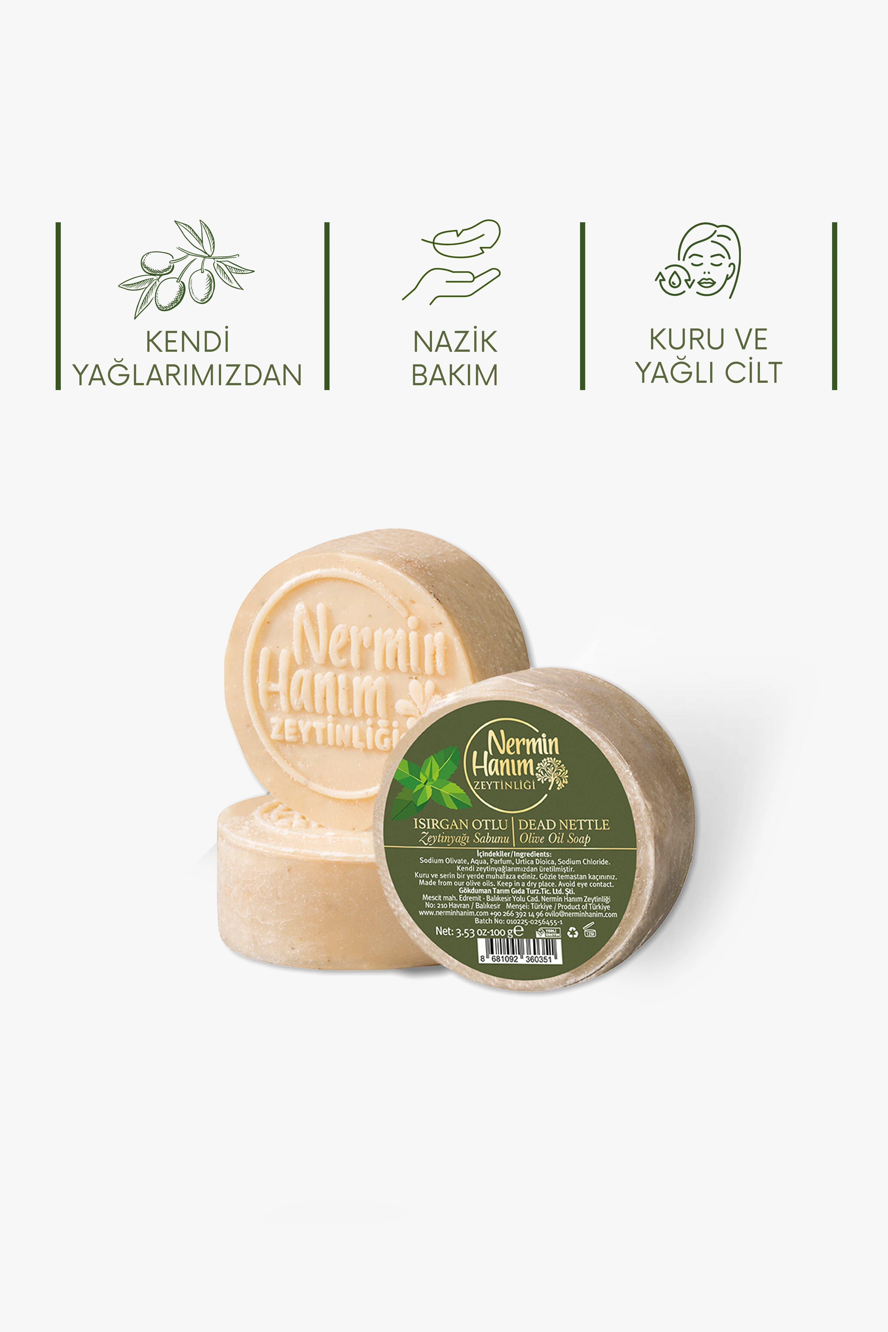 Zeytinyağı Sabunu -  Isırgan Otlu (100gr)