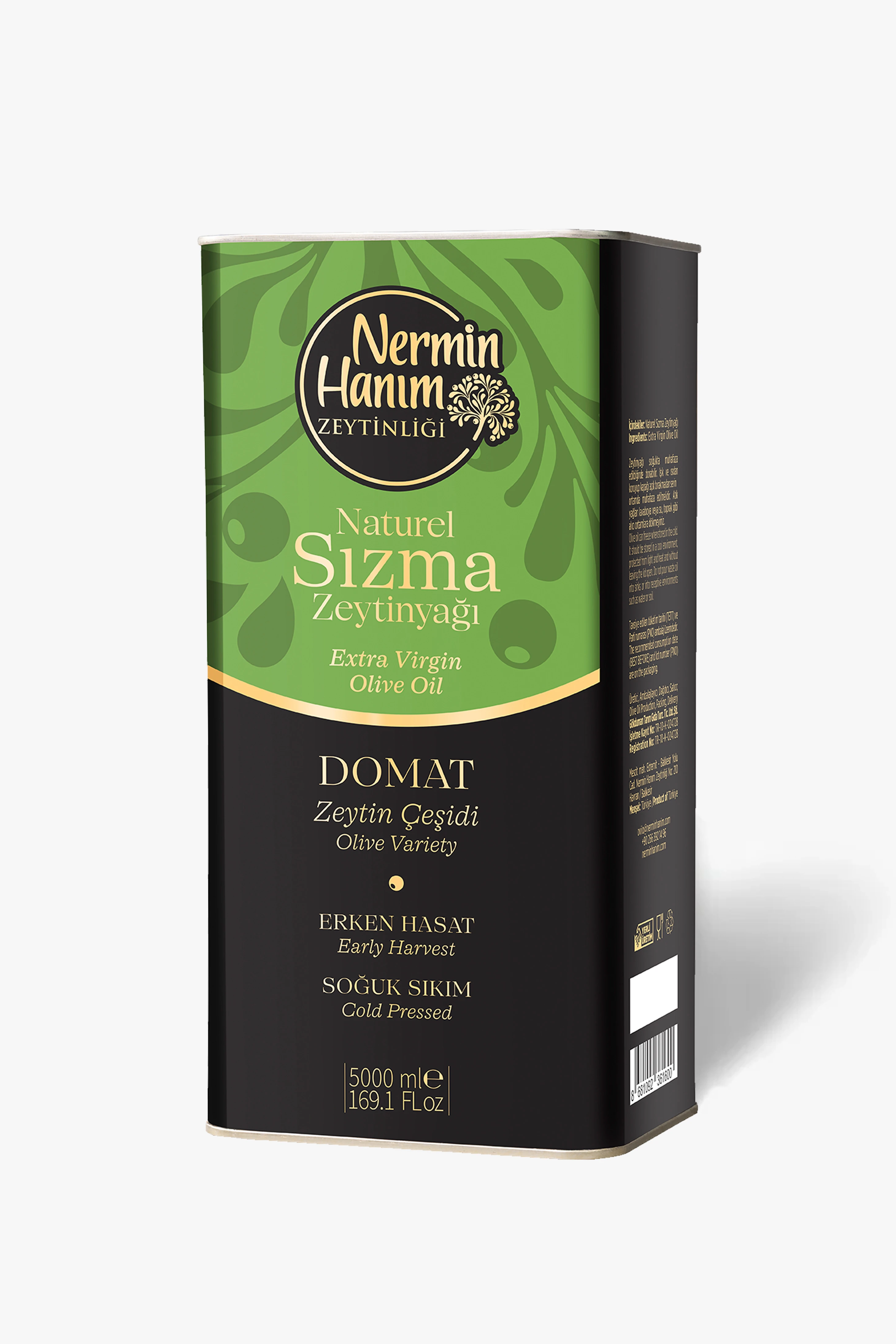 Domat - Erken Hasat Soğuk Sıkım Zeytinyağı (5lt)