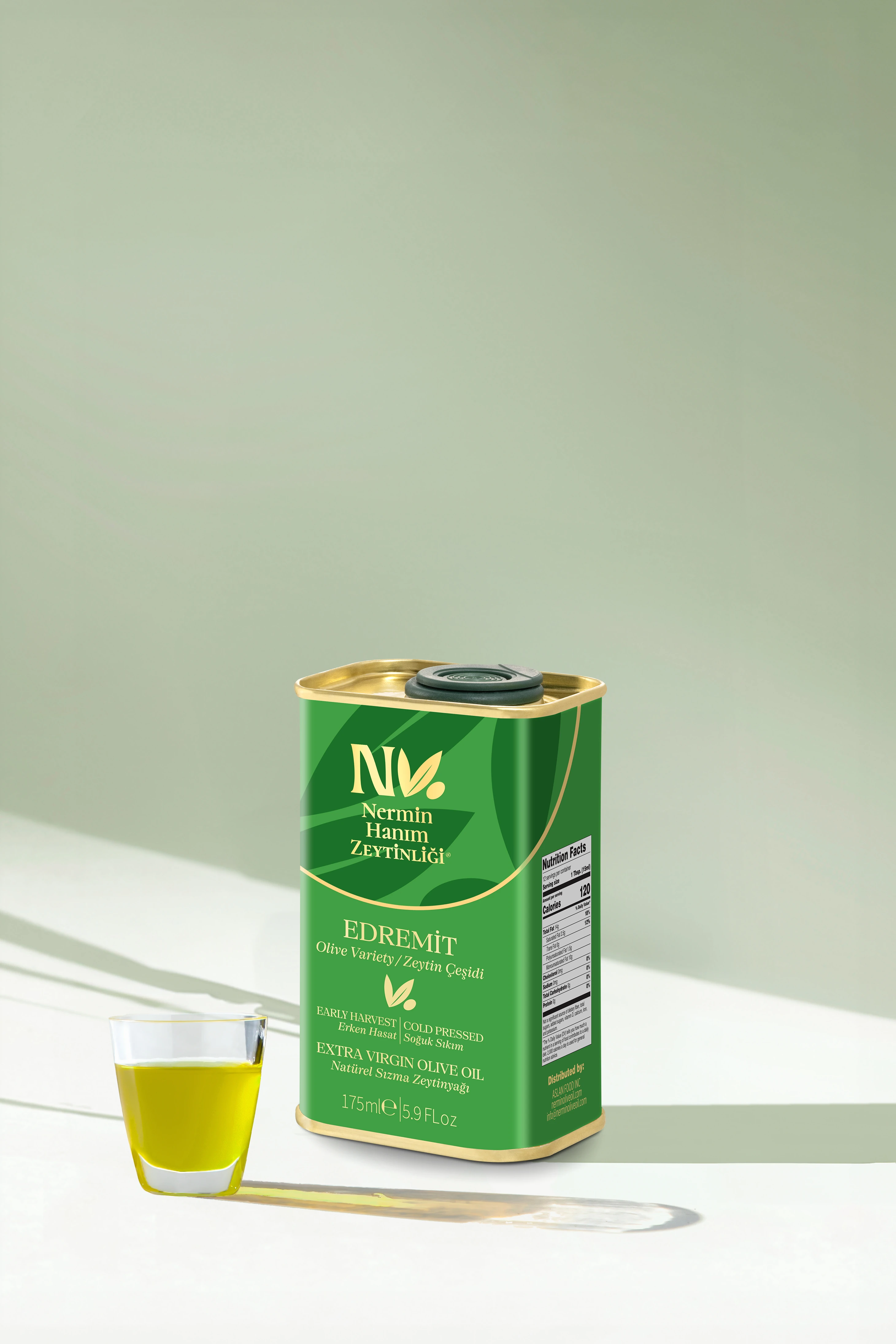 Ayvalık (Edremit) - Erken Hasat Naturel Soğuk Sıkım Zeytinyağı (175ml)