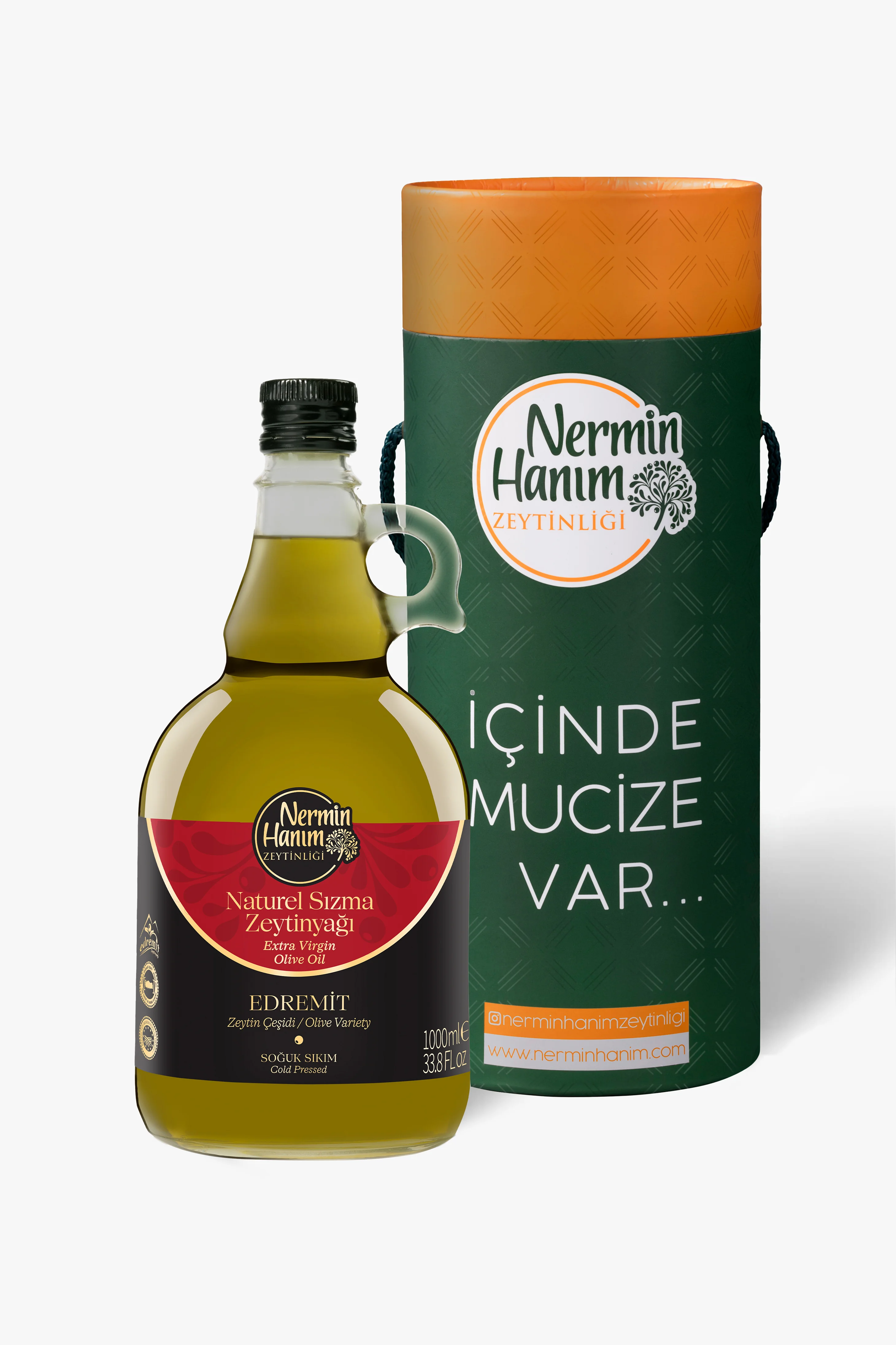 Ayvalık (Edremit) - Naturel Soğuk Sıkım Zeytinyağı (1lt) - Kutulu