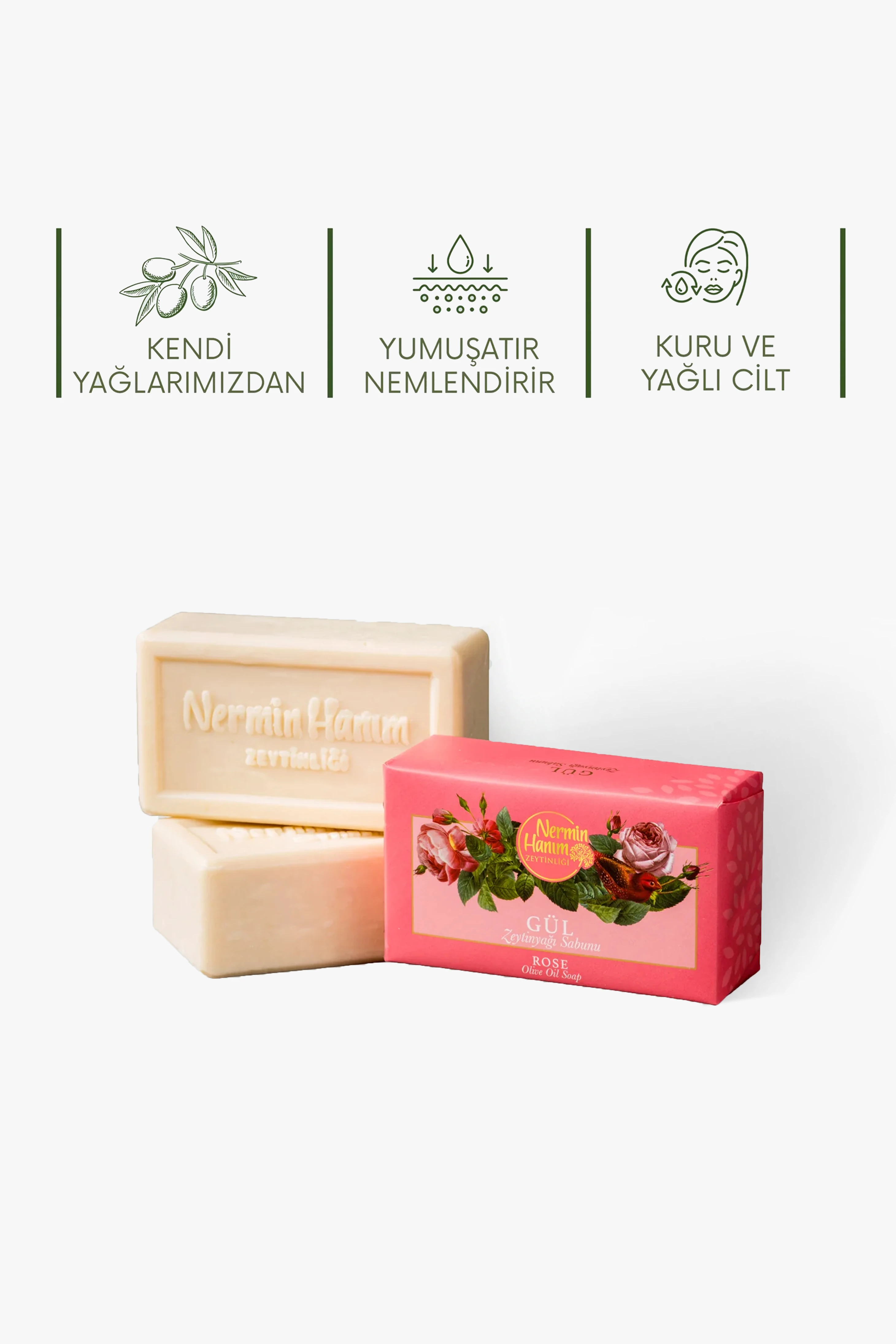 Zeytinyağı Sabunu - Gül (250 gr)