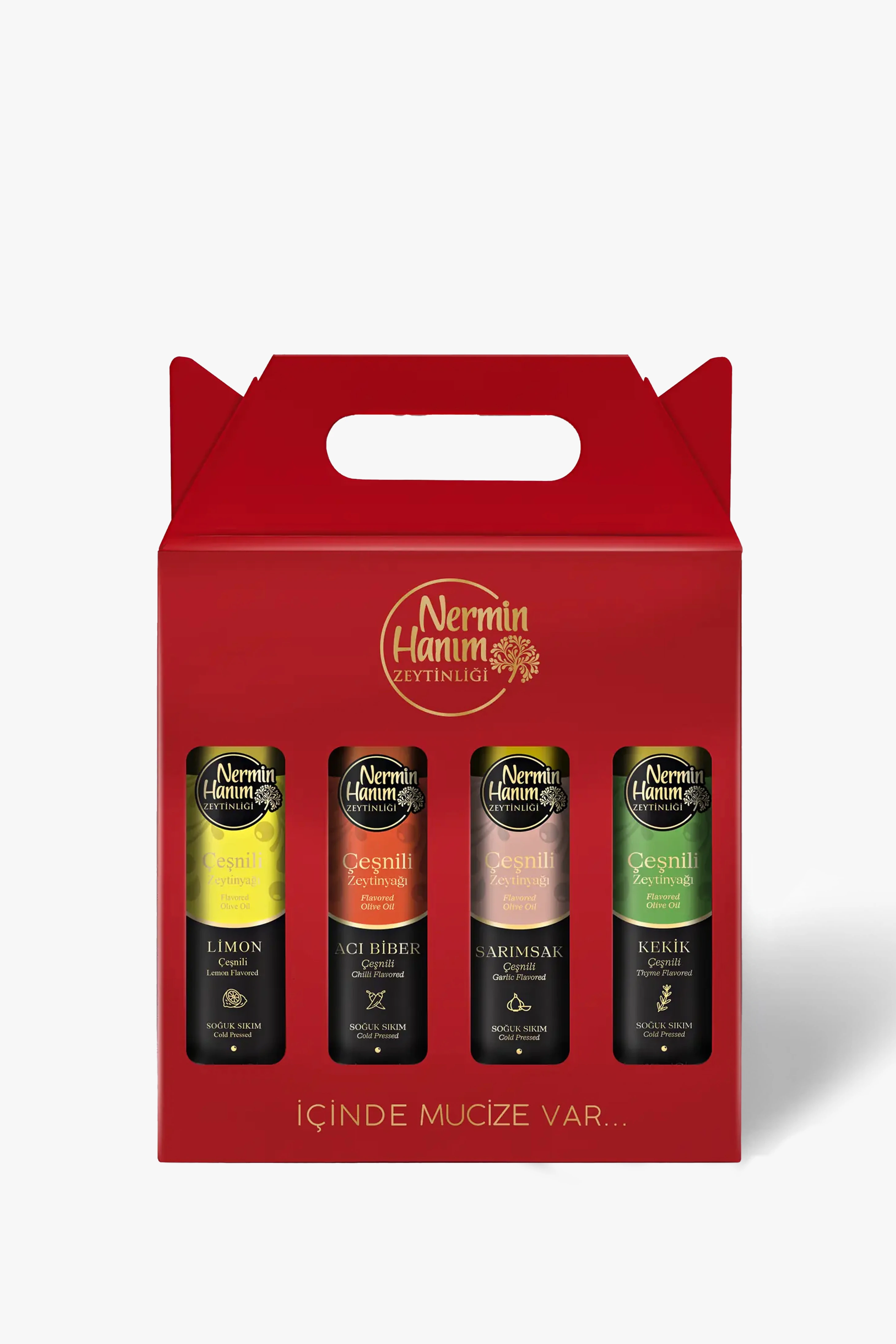 Hediye Seti (4x250 ml) Çeşnili (Acı Biber - Kekik - Limon - Sarımsak)