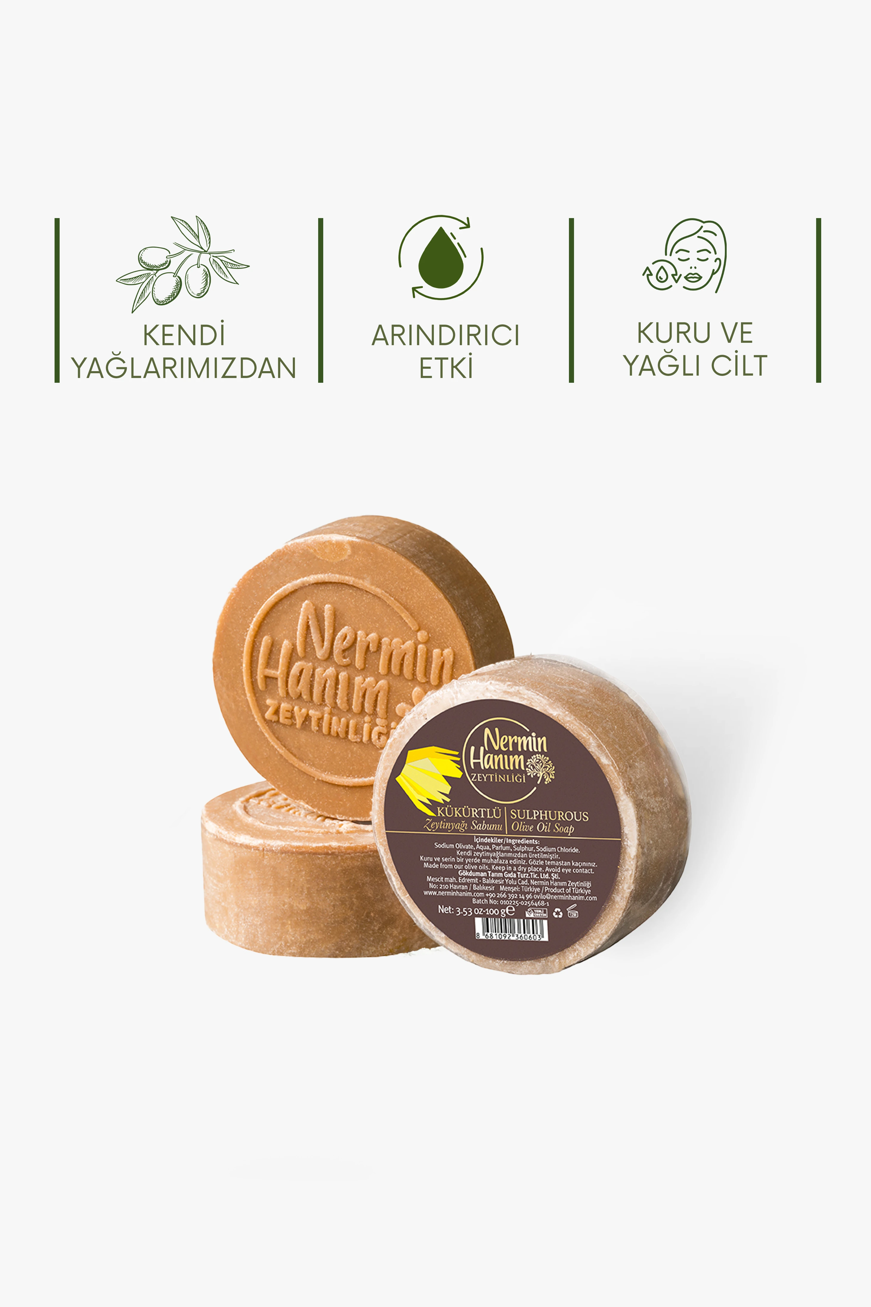 Zeytinyağı Sabunu -  Kükürtlü (100gr)