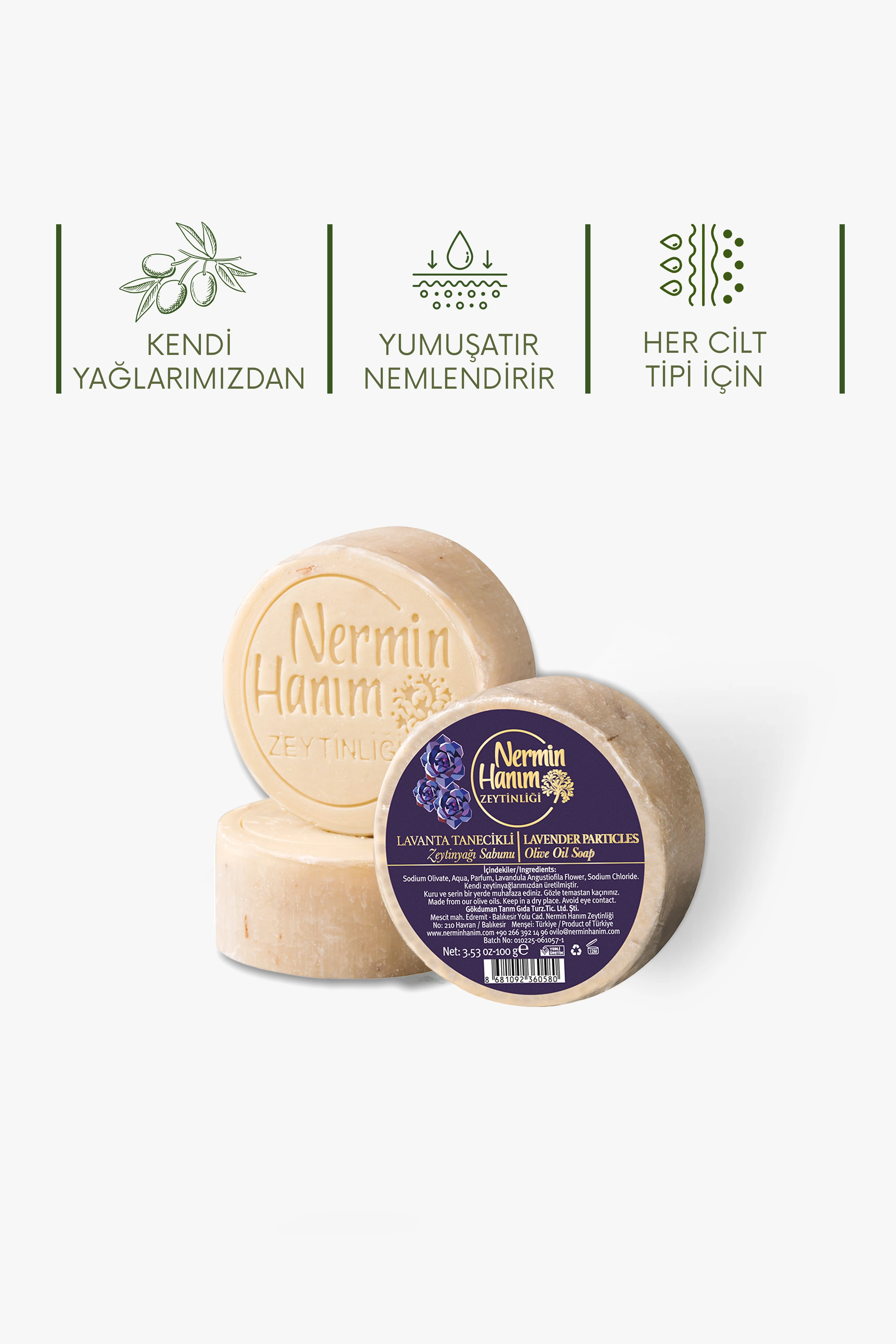 Zeytinyağı Sabunu -  Lavantalı (100gr)
