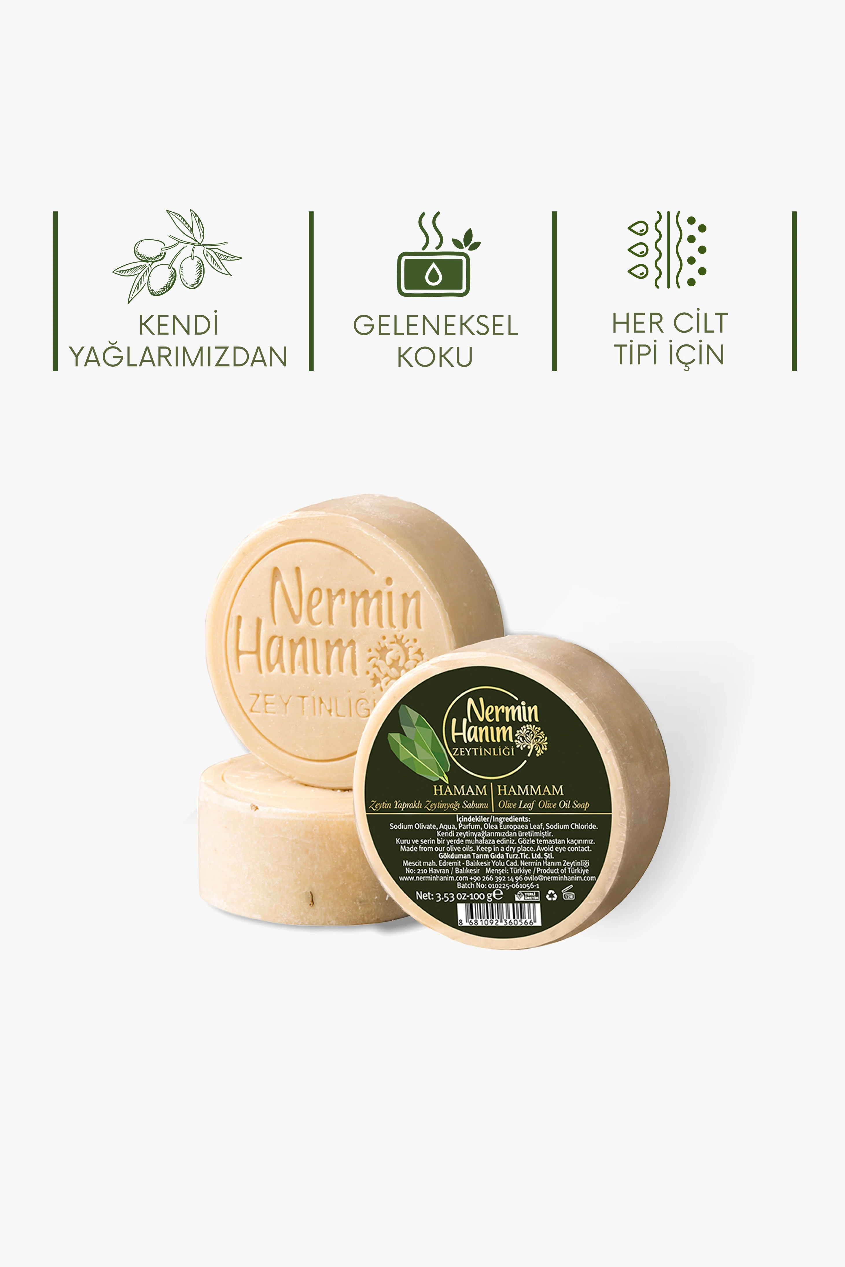 Zeytinyağı Sabunu - Hamam (100gr)