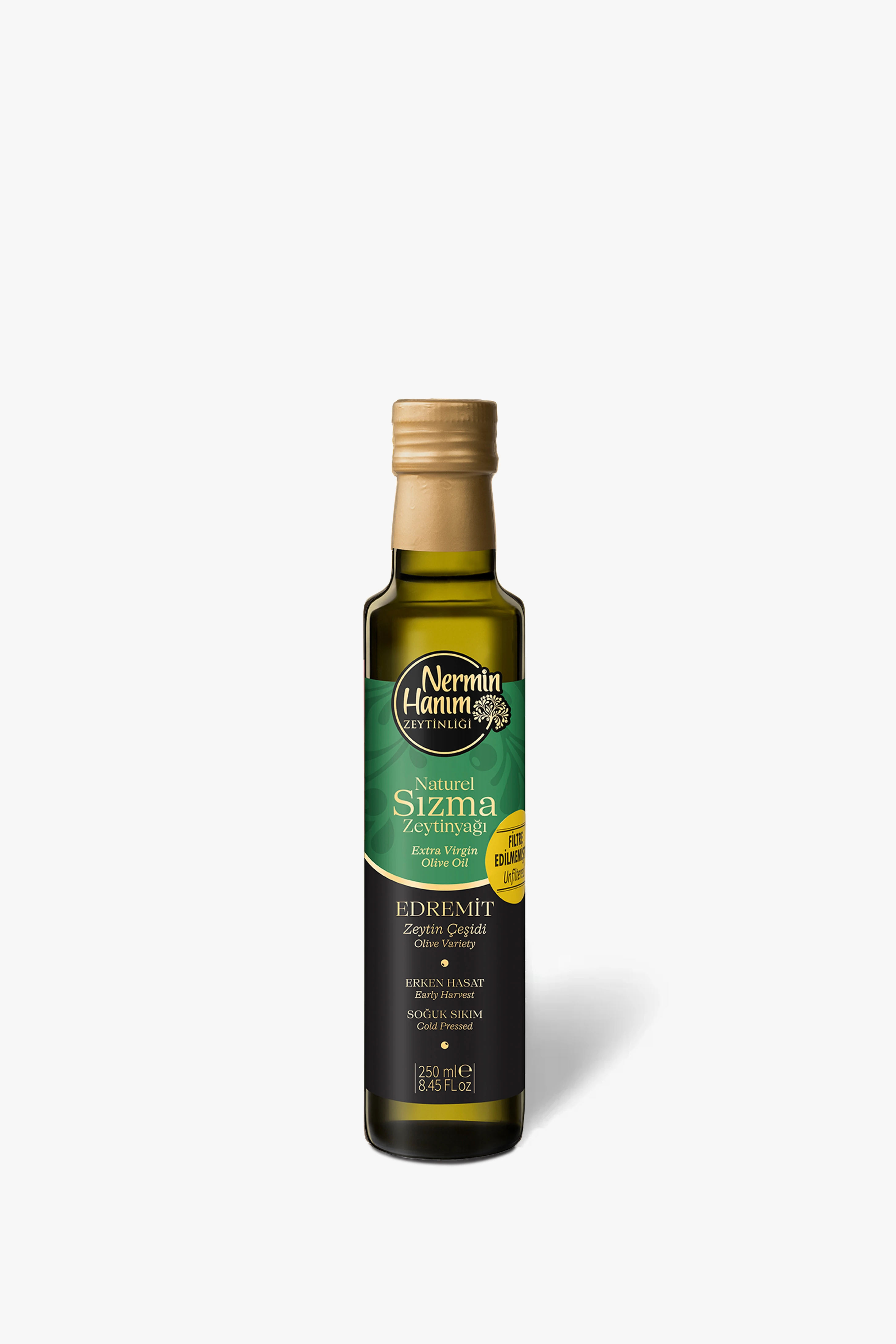 Ayvalık (Edremit) - Filtresiz Erken Hasat Soğuk Sıkım Zeytinyağı (250ml)
