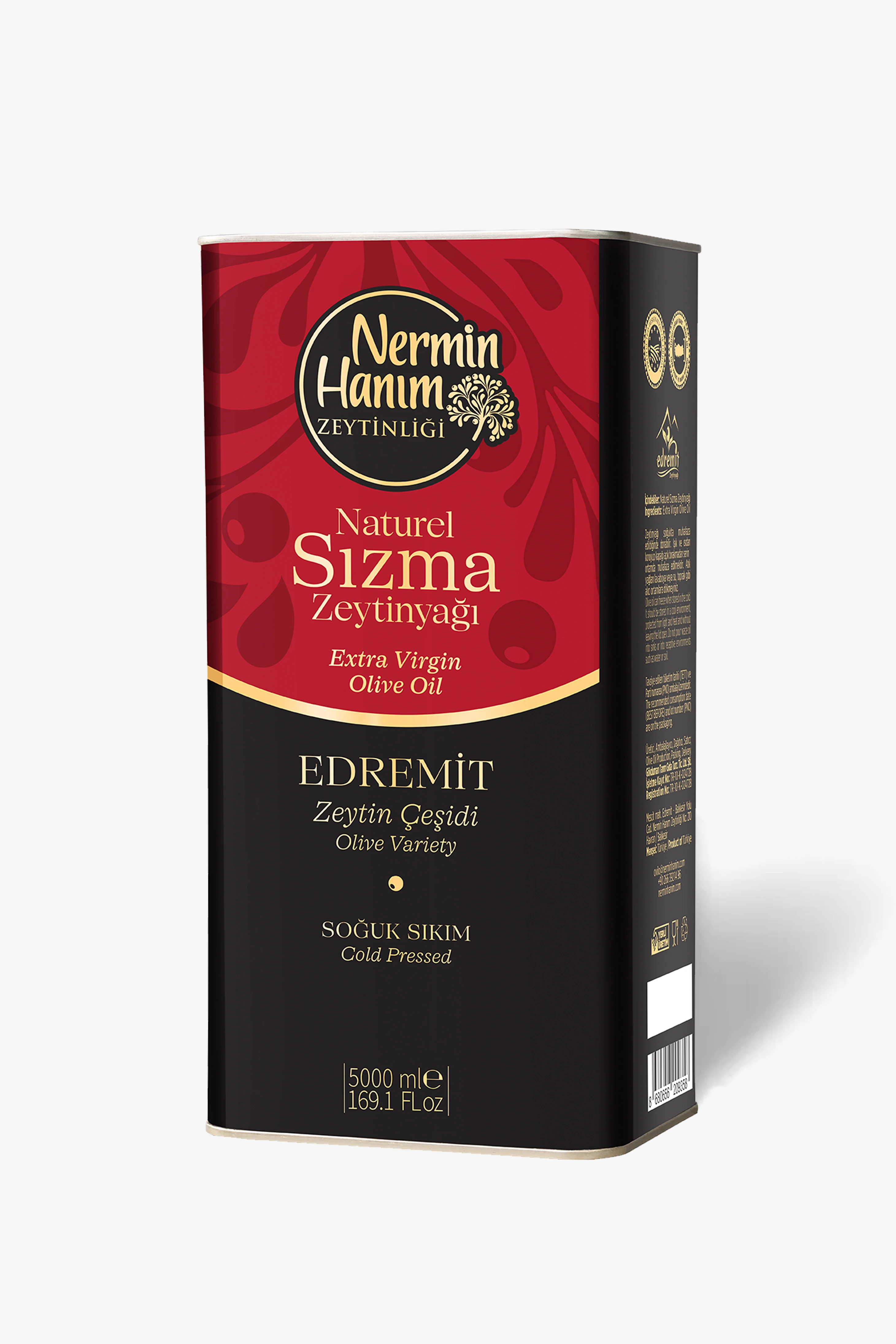 Ayvalık (Edremit) - Naturel Sızma Soğuk Sıkım Zeytinyağı (5lt)