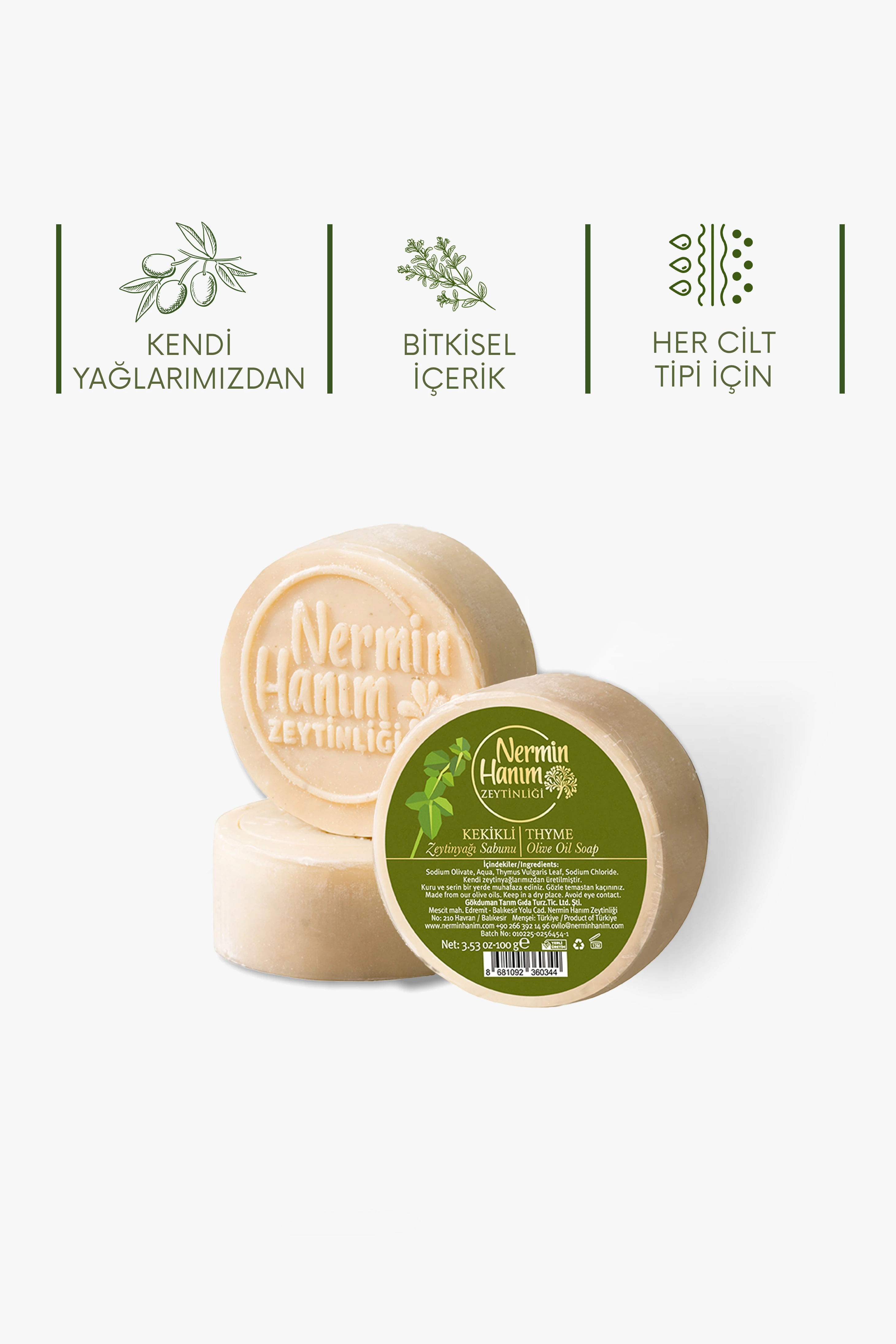 Zeytinyağı Sabunu - Kekikli (100gr)