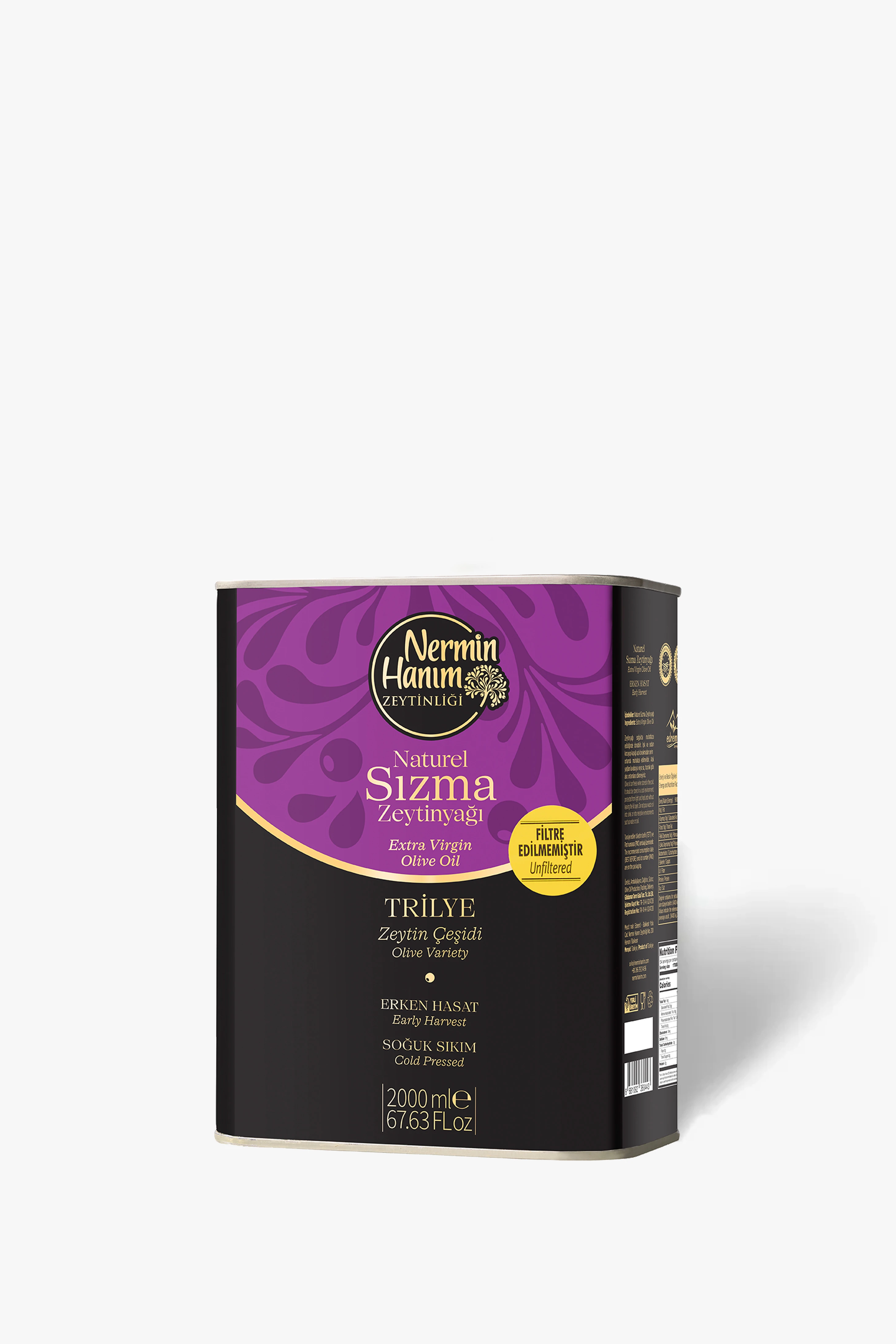 Trilye - Filtresiz Erken Hasat Soğuk Sıkım Zeytinyağı (2lt)