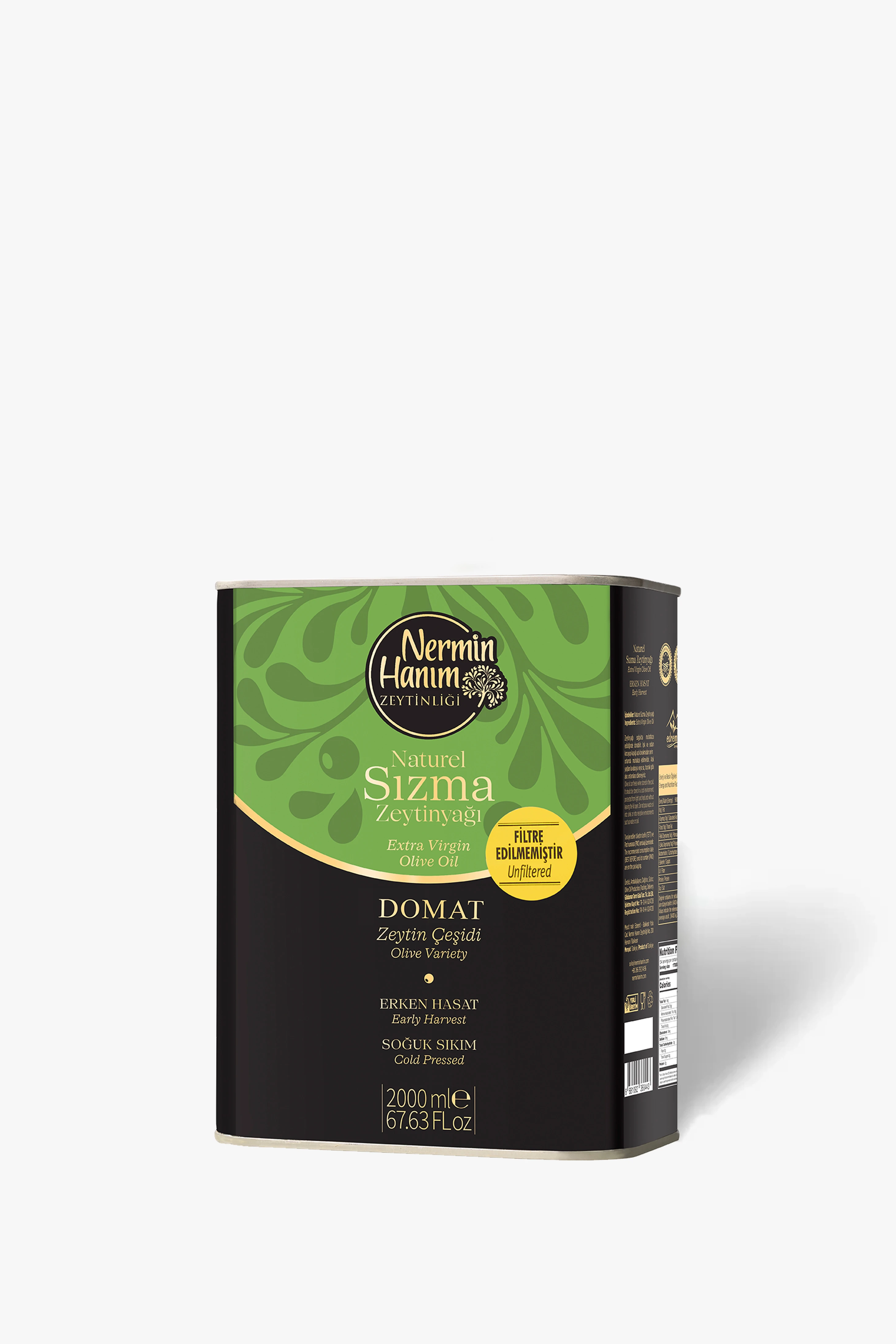 Domat - Filtresiz Erken Hasat Soğuk Sıkım Zeytinyağı (2lt)