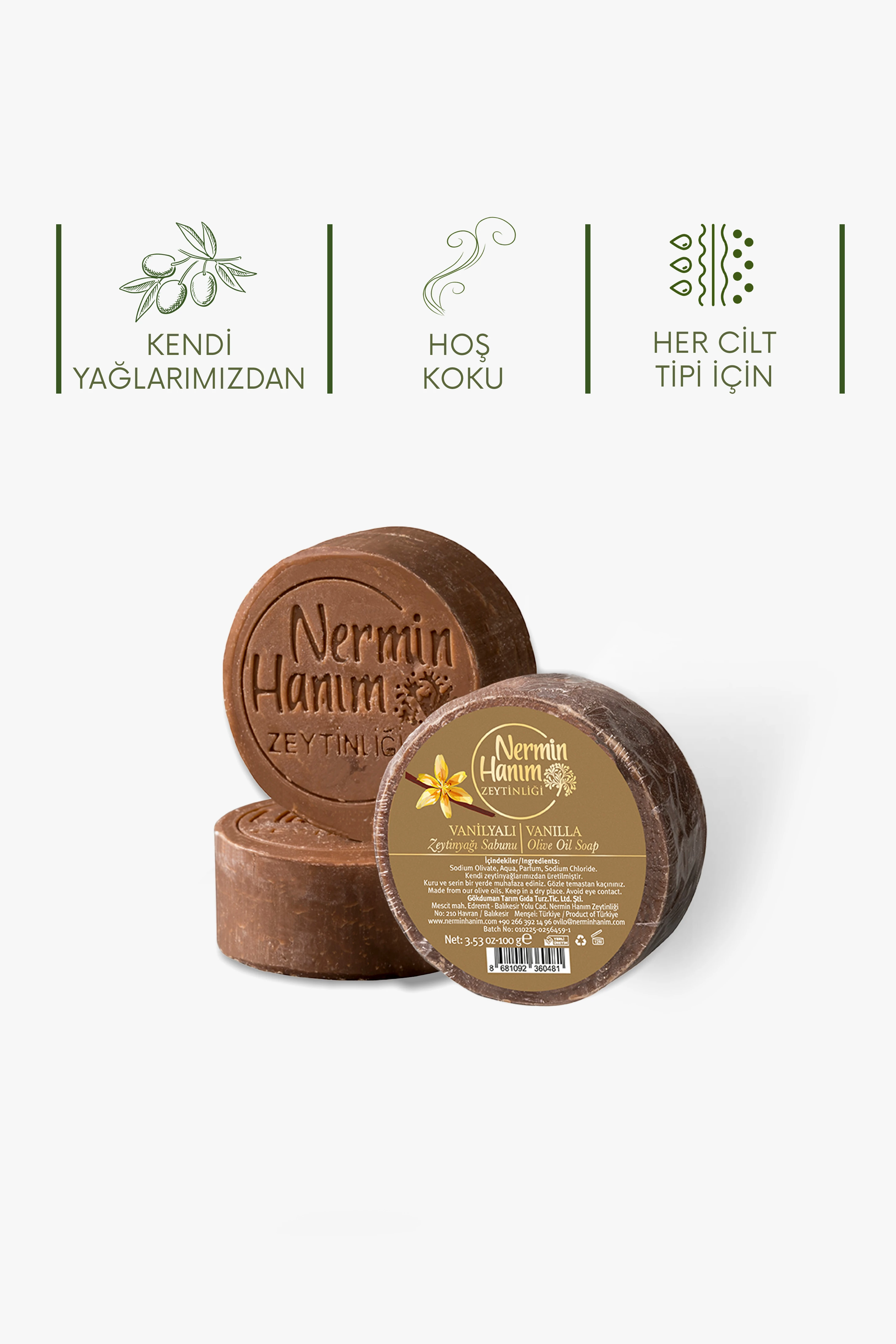 Zeytinyağı Sabunu - Vanilya (100gr)