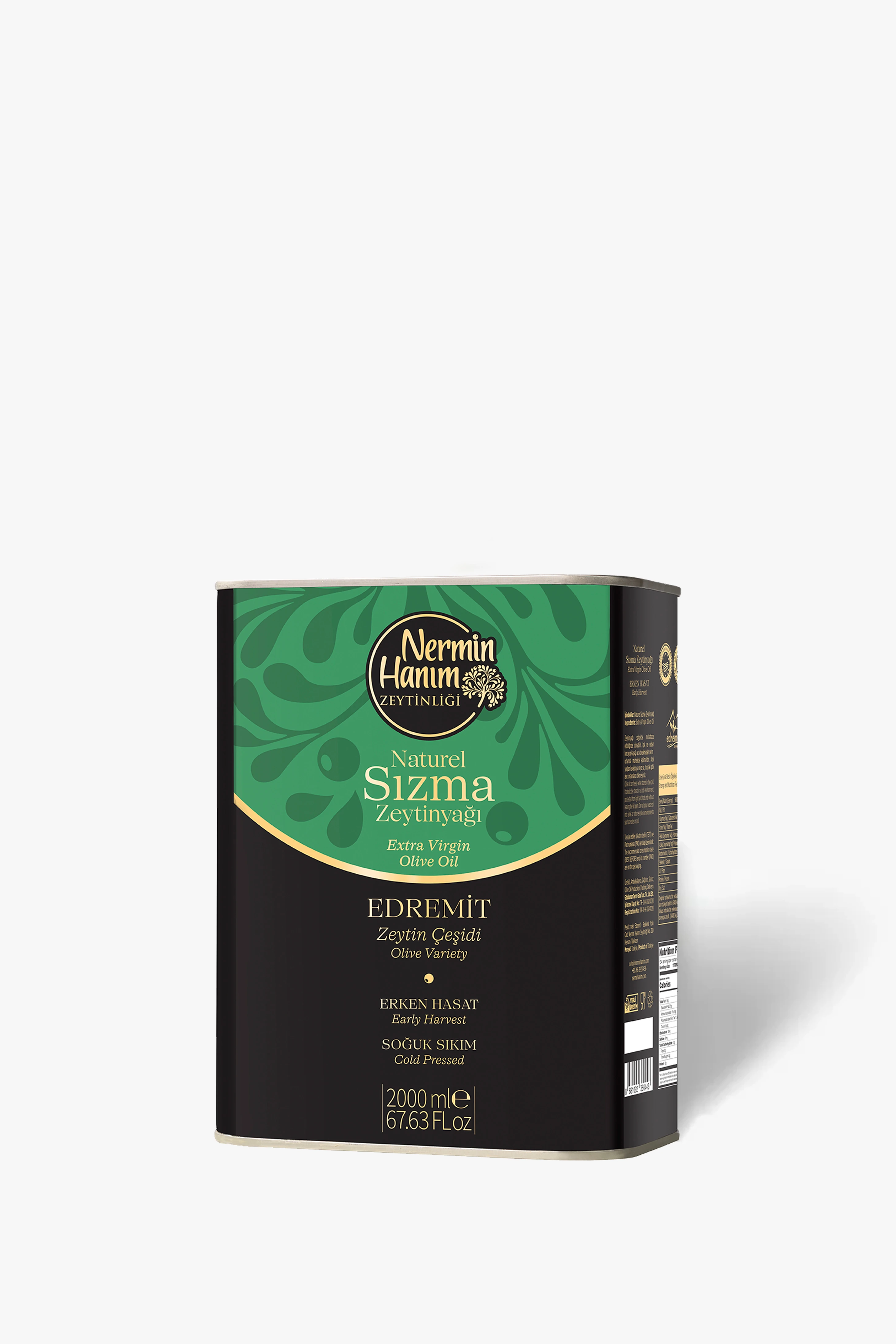 Ayvalık (Edremit) - Erken Hasat Naturel Soğuk Sıkım Zeytinyağı (2lt)