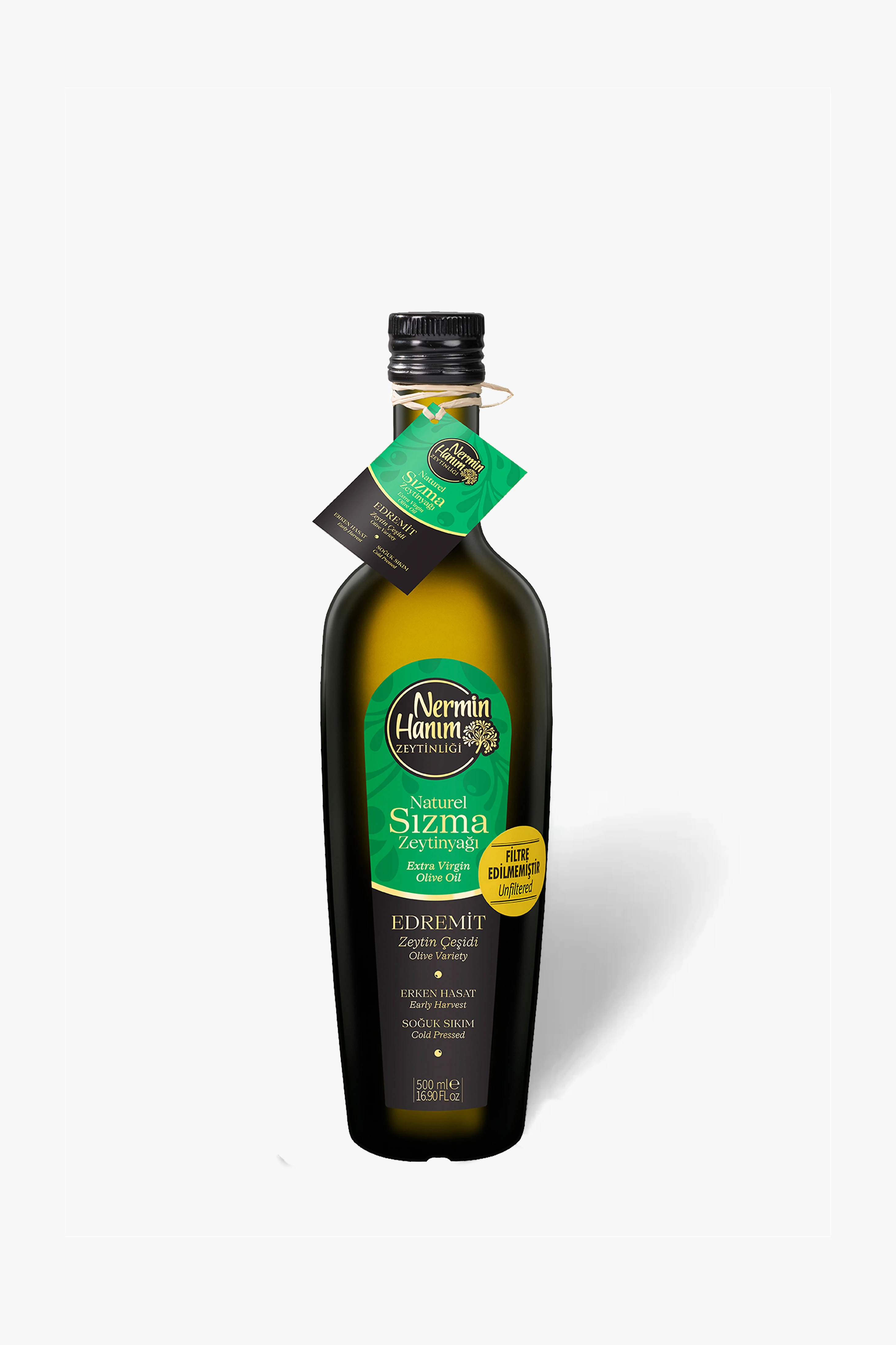 Ayvalık (Edremit) - Filtresiz Erken Hasat Soğuk Sıkım Zeytinyağı N.(500ml)