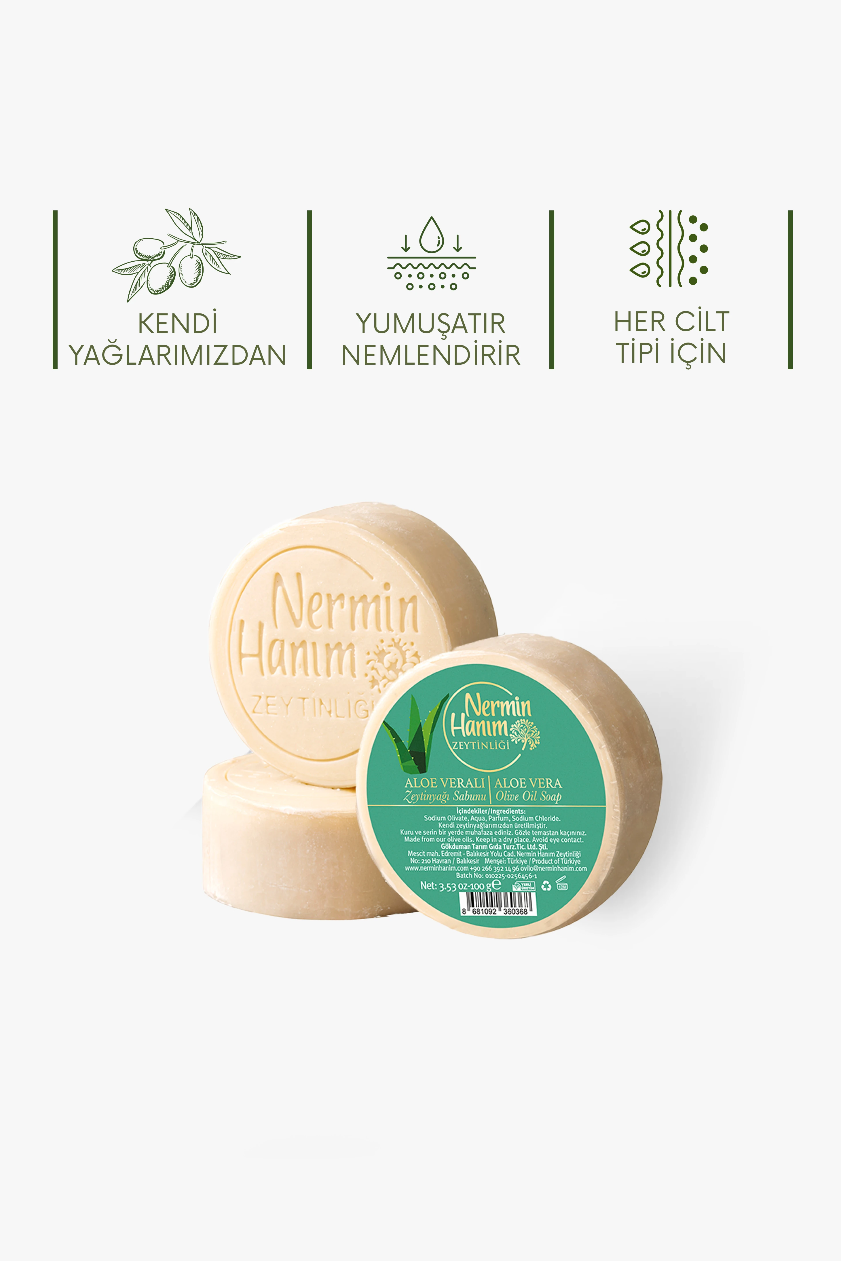Zeytinyağı Sabunu - Aloe Vera (100gr)