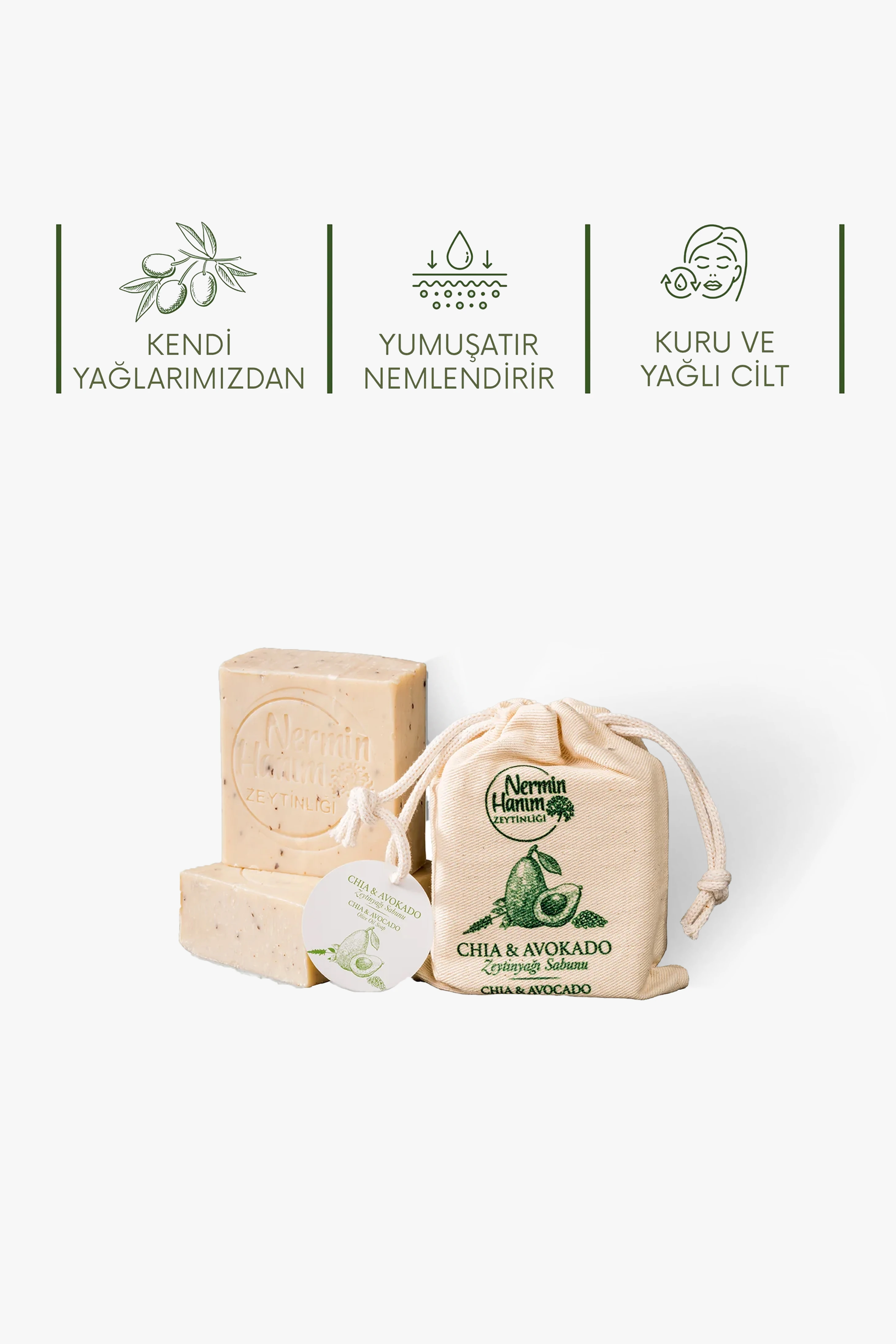 Zeytinyağı Sabunu - Chia&Avakado (150gr)