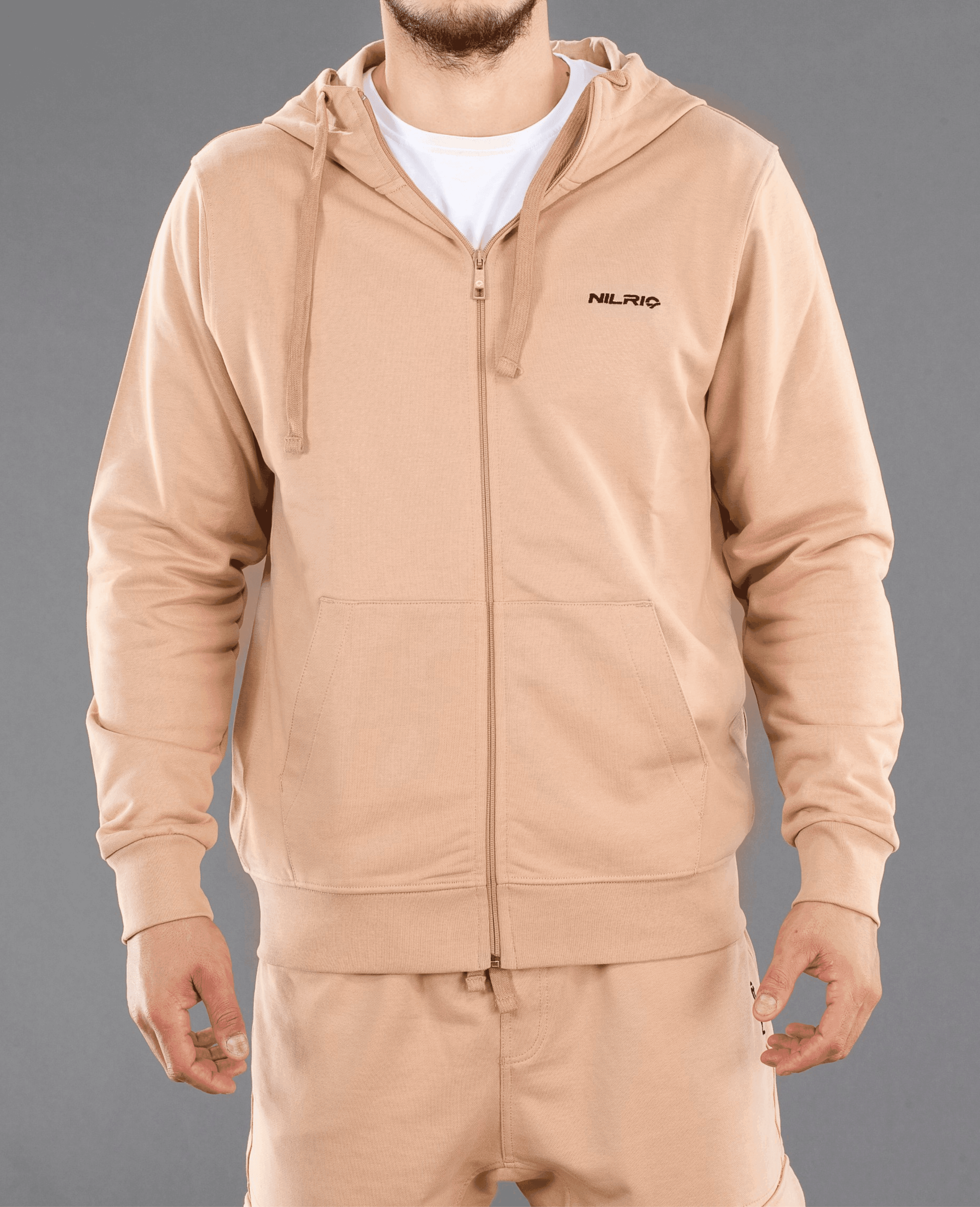 Nilrio Sweat Zippé A Capuche NSW0624 - Beige