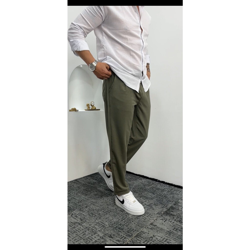 Kumaş Joger Pantalon Haki