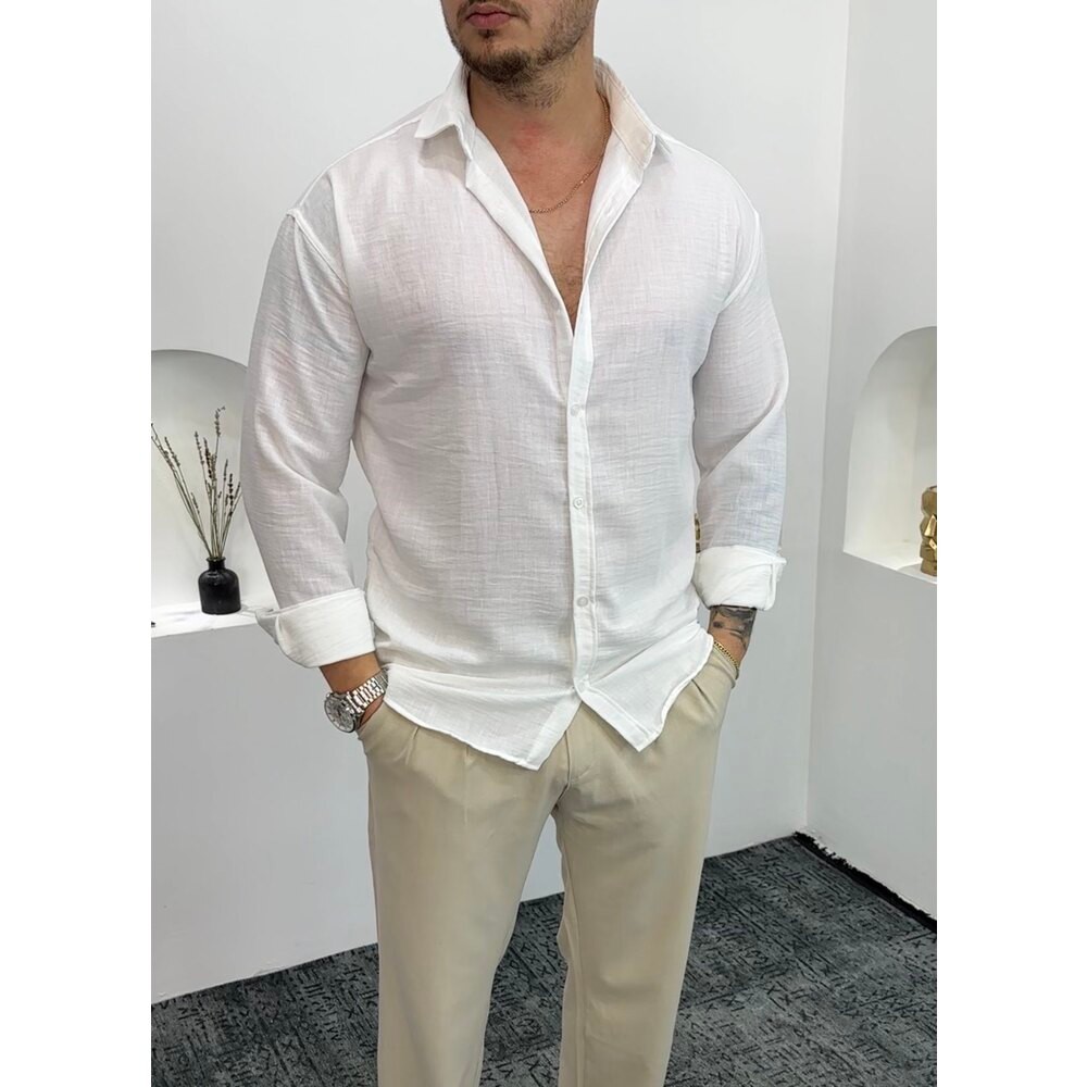Bambu keten Yarım Oversize