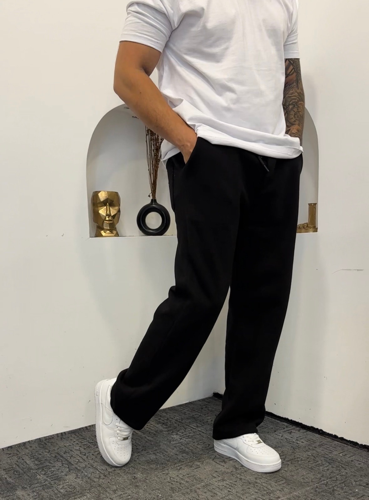 3 İplik şardonlu Pamuk Baggy Eşofman 