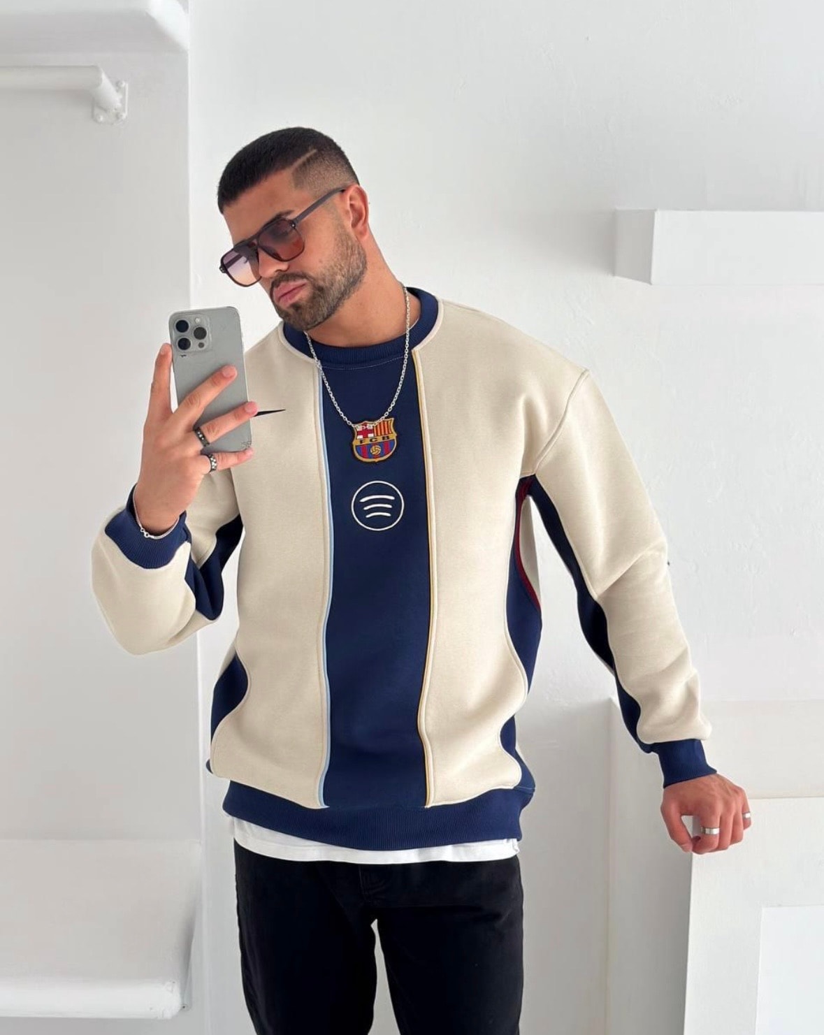 Barcelona Sweat Oversize 3 İplik Şardonlu Pamuk 