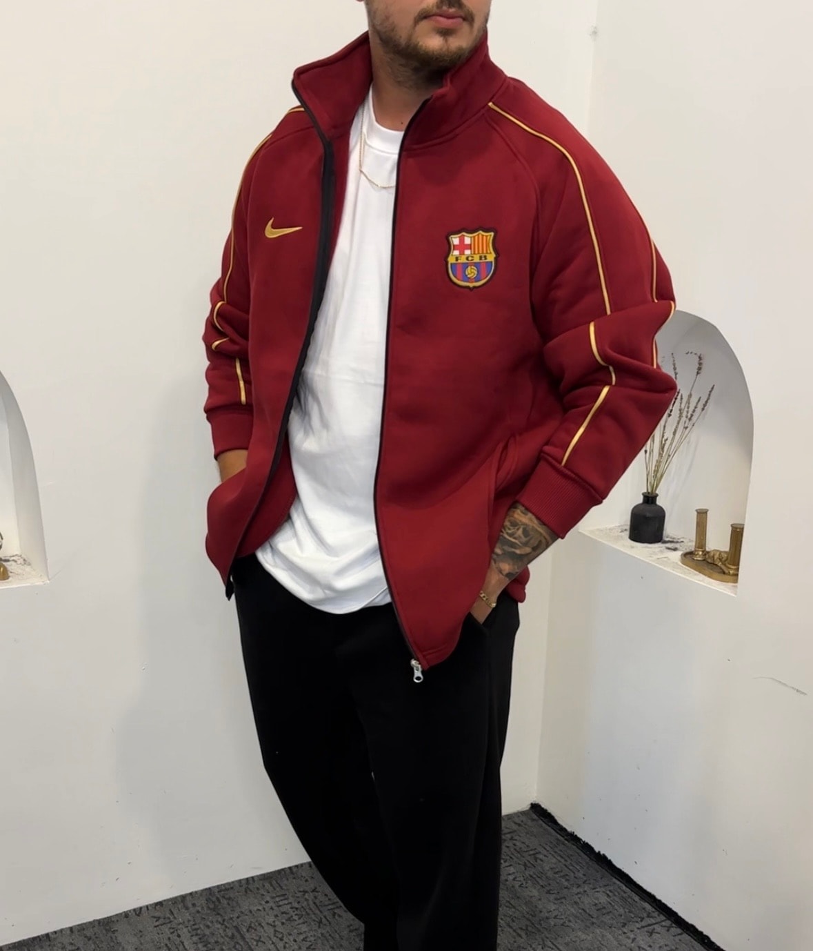 Barcelona 3 iplik şardonlu Pamuk Hırka Oversize 